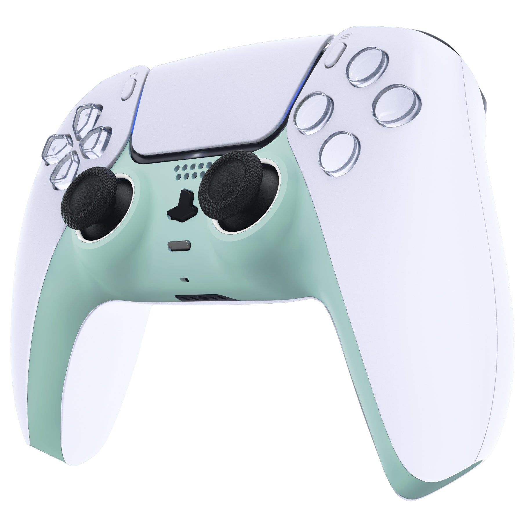 eXtremeRate Replacement Decorative Trim Shell with Accent Rings Compatible with PS5 Controller BDM-010/020/030/040/050 - Light Cyan eXtremeRate