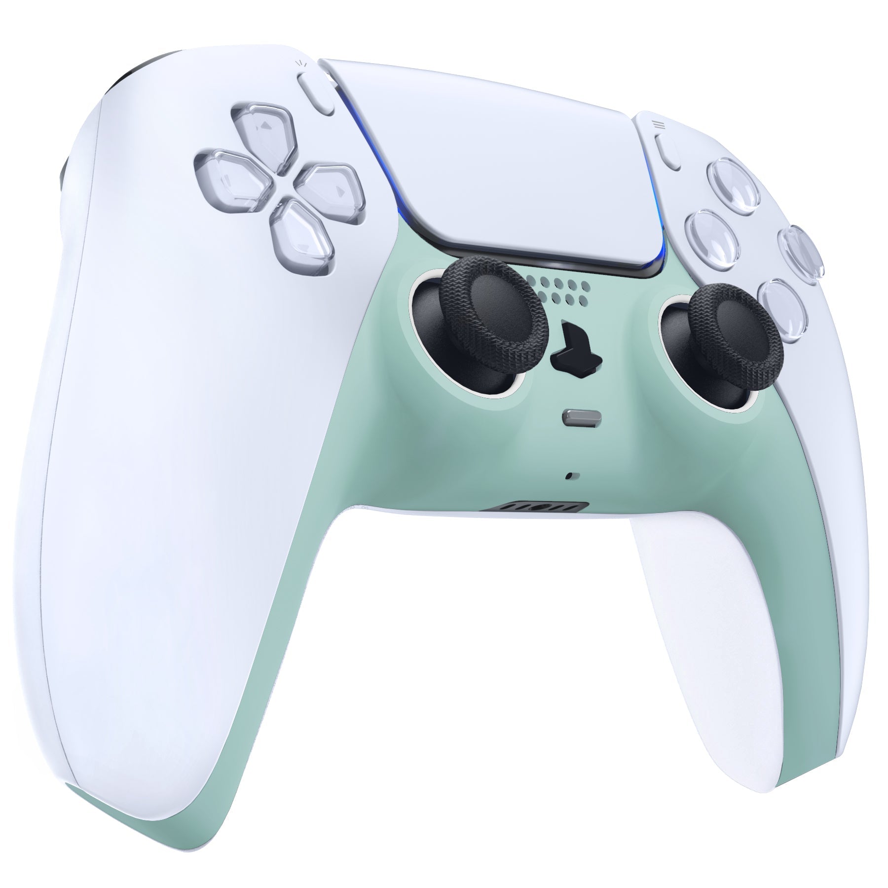 eXtremeRate Replacement Decorative Trim Shell with Accent Rings Compatible with PS5 Controller BDM-010/020/030/040/050 - Light Cyan eXtremeRate
