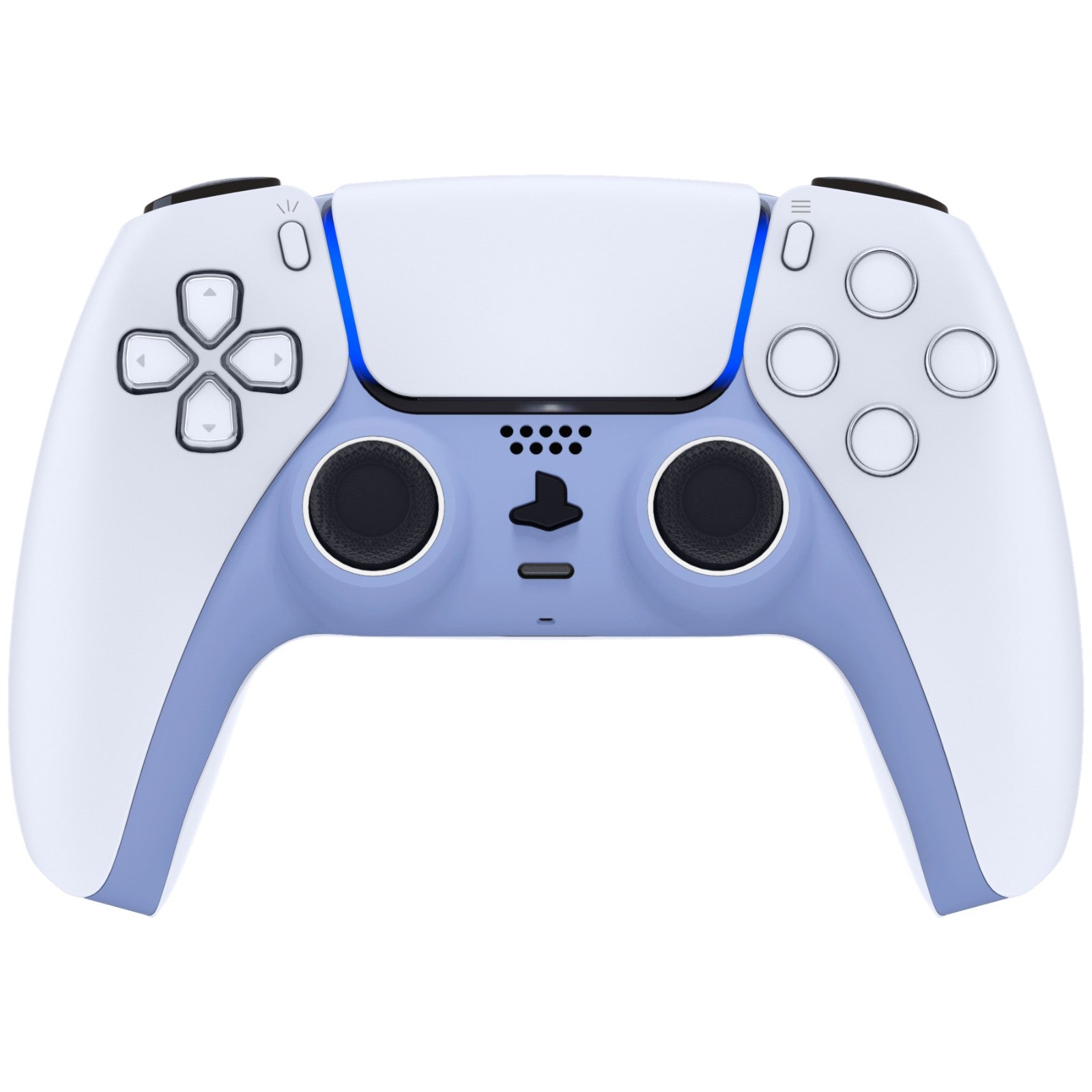 eXtremeRate Replacement Decorative Trim Shell with Accent Rings Compatible with PS5 Controller BDM-010/020/030/040/050 - Light Violet eXtremeRate