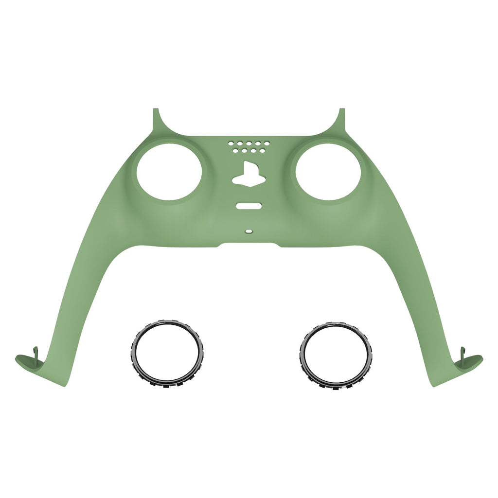 eXtremeRate Replacement Decorative Trim Shell with Accent Rings Compatible with PS5 Controller BDM-010/020/030/040/050 - Matcha Green eXtremeRate