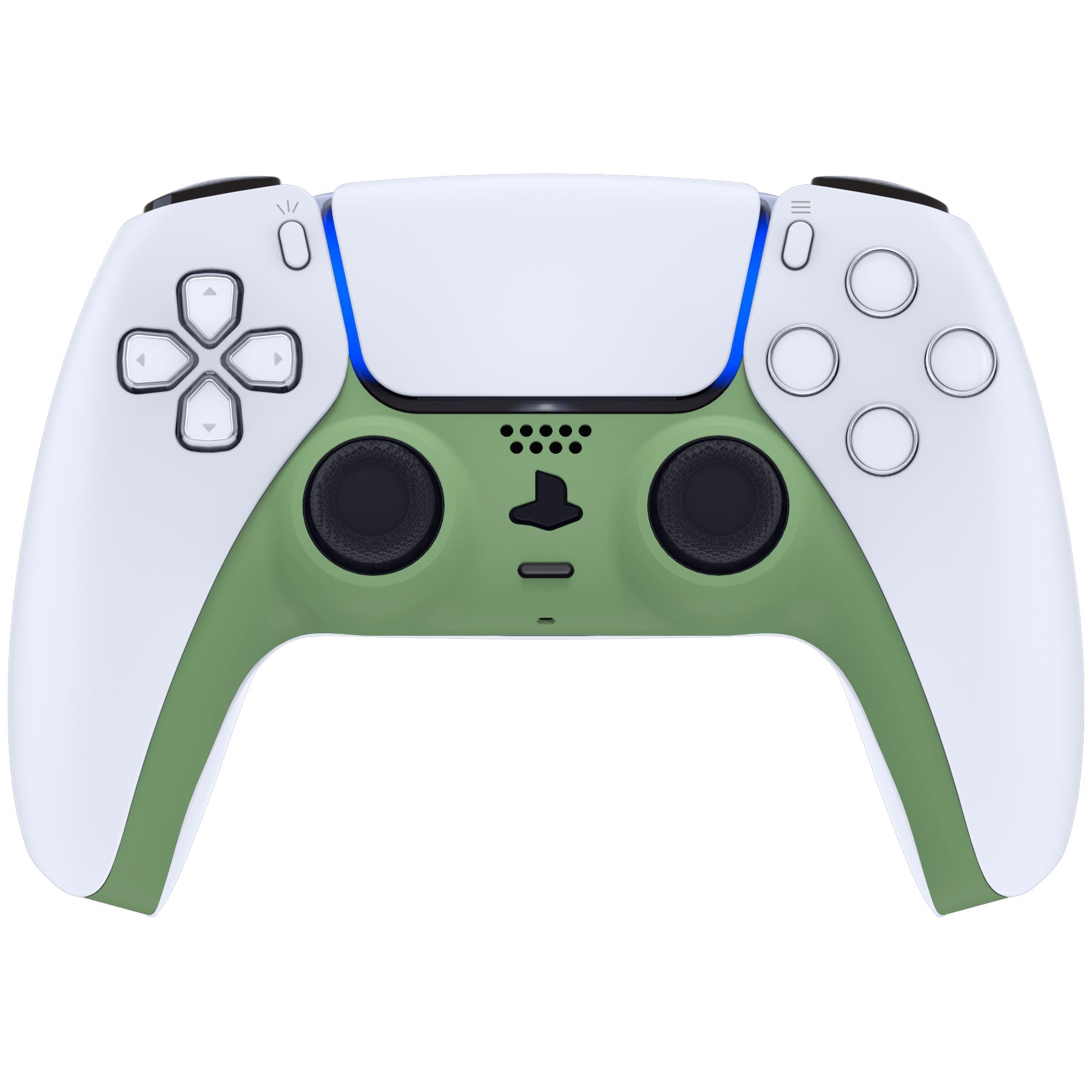 eXtremeRate Replacement Decorative Trim Shell with Accent Rings Compatible with PS5 Controller BDM-010/020/030/040/050 - Matcha Green eXtremeRate