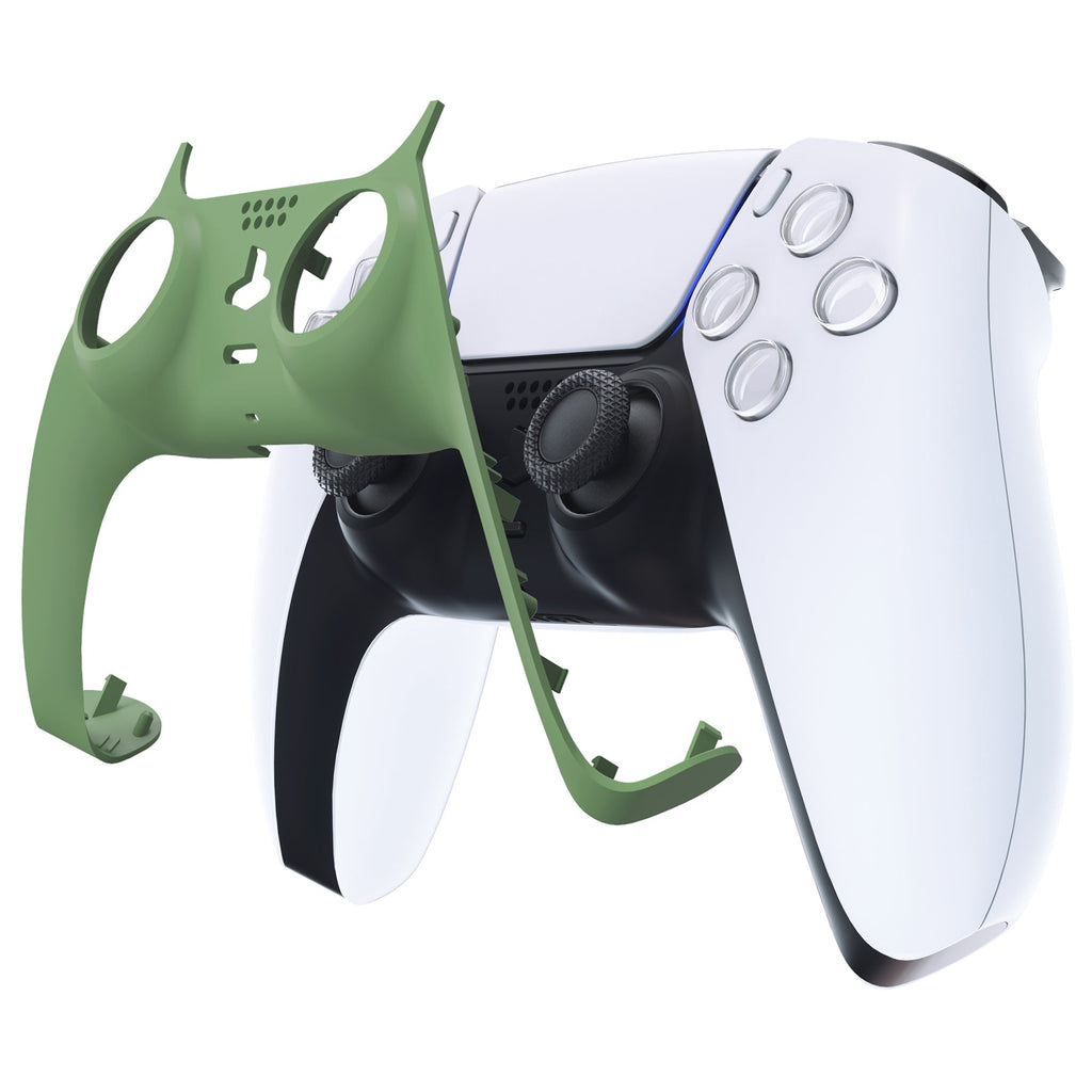 eXtremeRate Replacement Decorative Trim Shell with Accent Rings Compatible with PS5 Controller BDM-010/020/030/040/050 - Matcha Green eXtremeRate