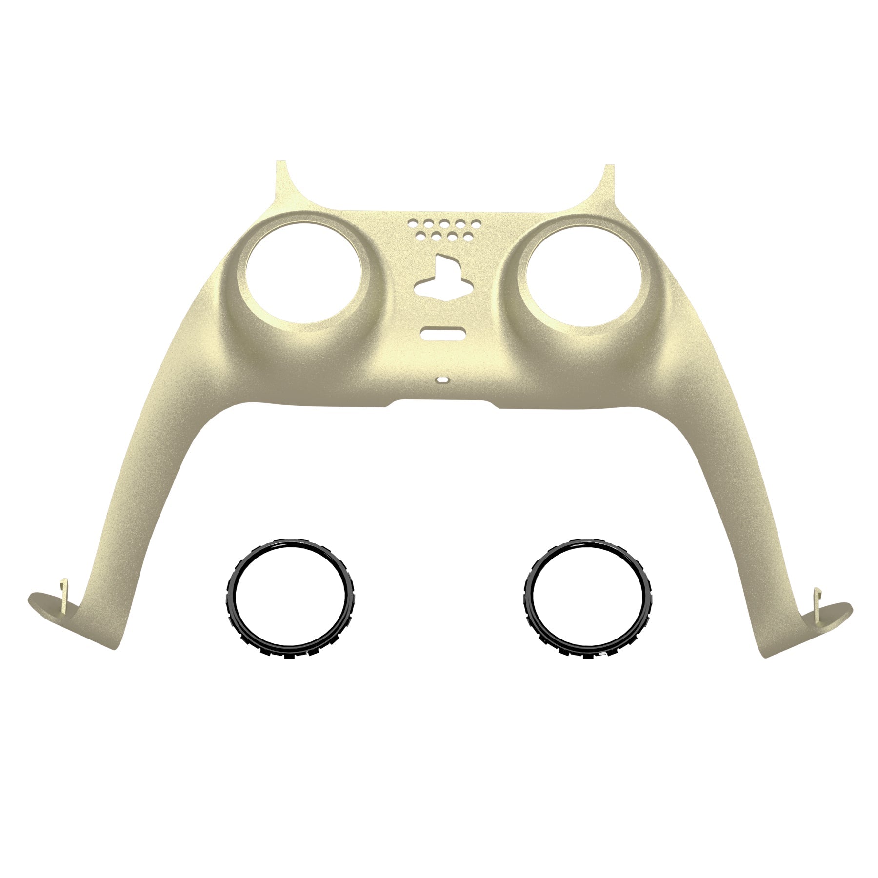 eXtremeRate Replacement Decorative Trim Shell with Accent Rings Compatible with PS5 Controller BDM-010/020/030/040/050 - Metallic Champagne Gold eXtremeRate