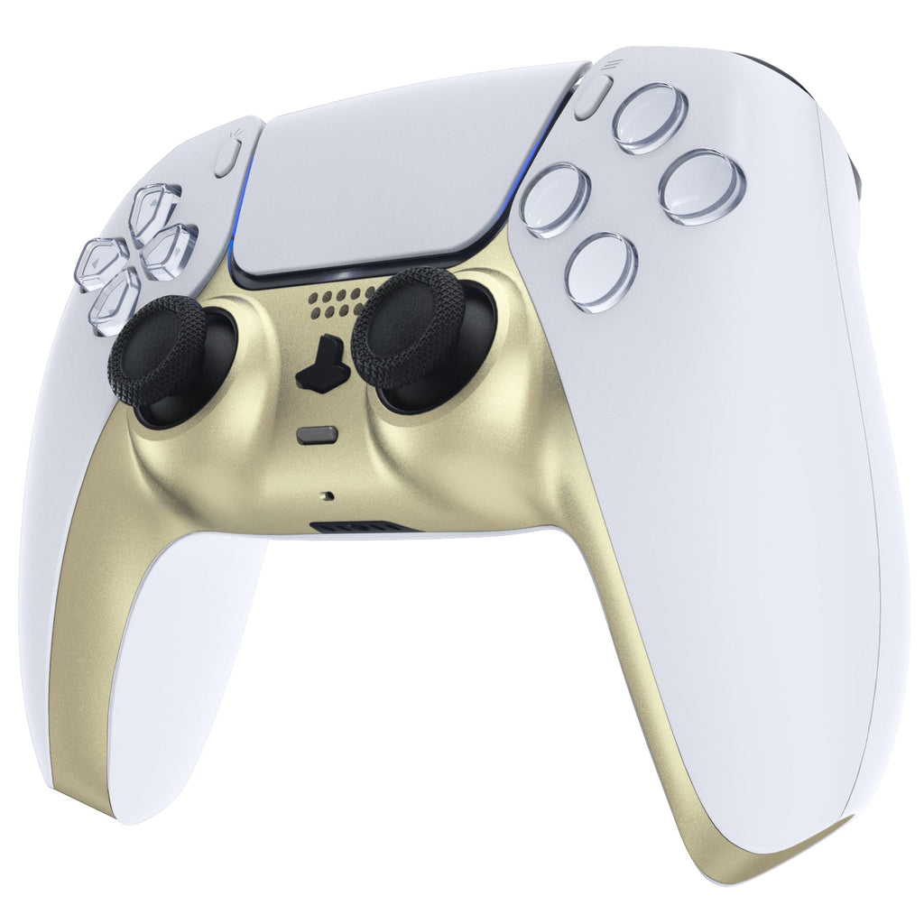 eXtremeRate Replacement Decorative Trim Shell with Accent Rings Compatible with PS5 Controller BDM-010/020/030/040/050 - Metallic Champagne Gold eXtremeRate