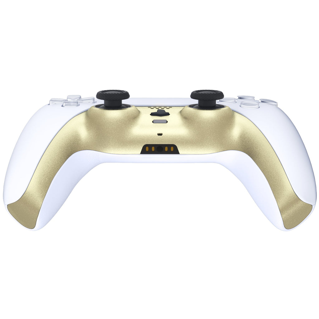 eXtremeRate Replacement Decorative Trim Shell with Accent Rings Compatible with PS5 Controller BDM-010/020/030/040/050 - Metallic Champagne Gold eXtremeRate