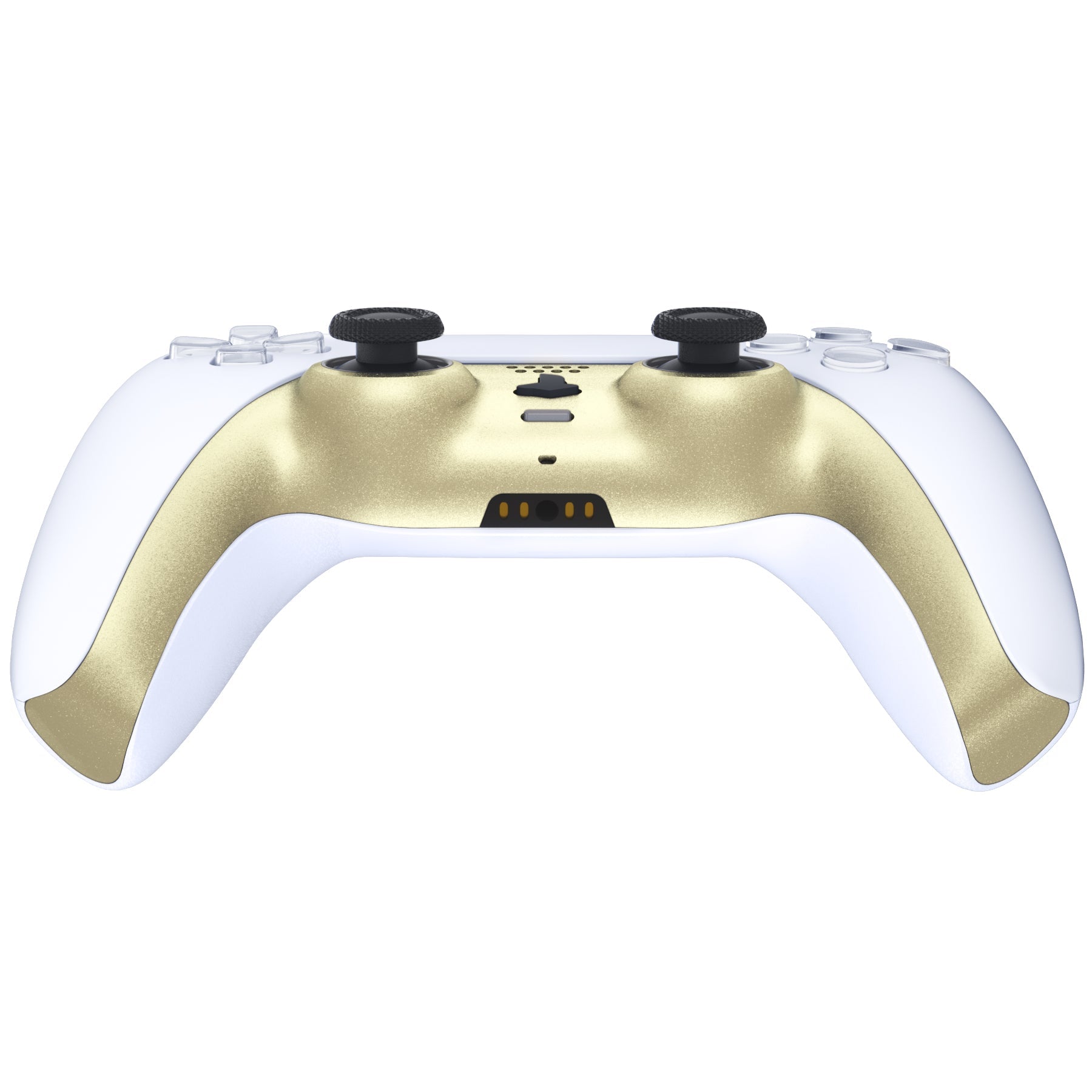 eXtremeRate Replacement Decorative Trim Shell with Accent Rings Compatible with PS5 Controller BDM-010/020/030/040/050 - Metallic Champagne Gold eXtremeRate