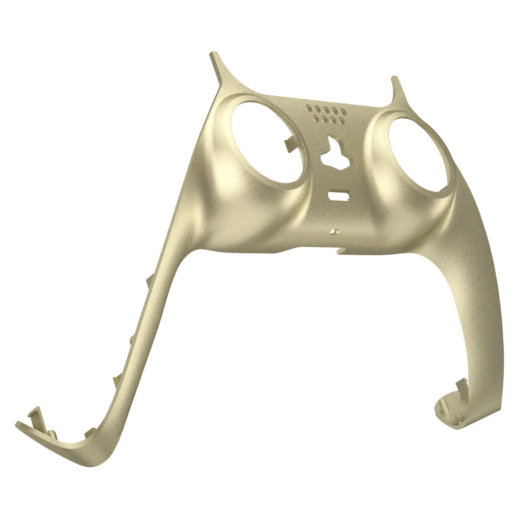 eXtremeRate Replacement Decorative Trim Shell with Accent Rings Compatible with PS5 Controller BDM-010/020/030/040/050 - Metallic Champagne Gold eXtremeRate