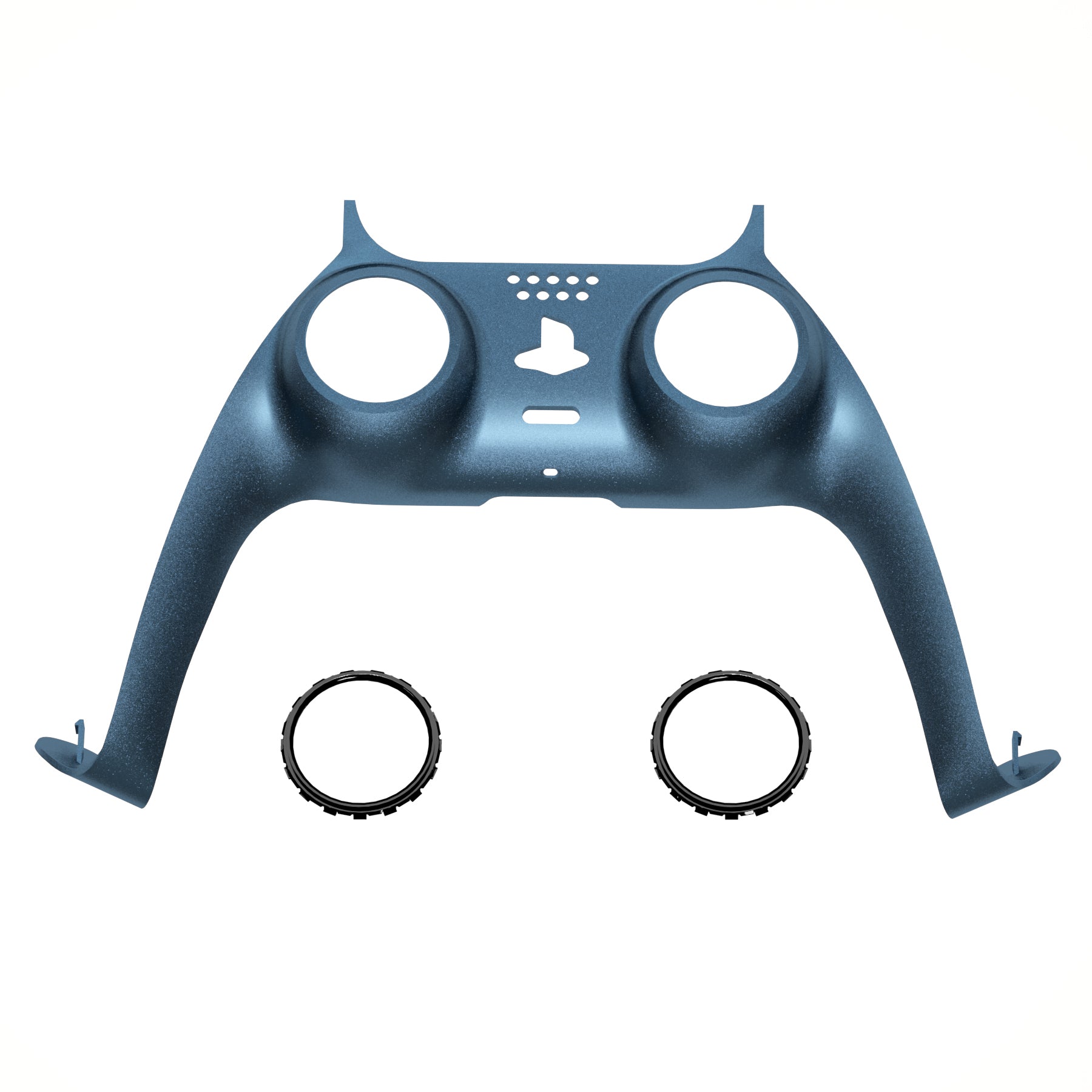 eXtremeRate Replacement Decorative Trim Shell with Accent Rings Compatible with PS5 Controller BDM-010/020/030/040/050 - Metallic Regal Blue eXtremeRate