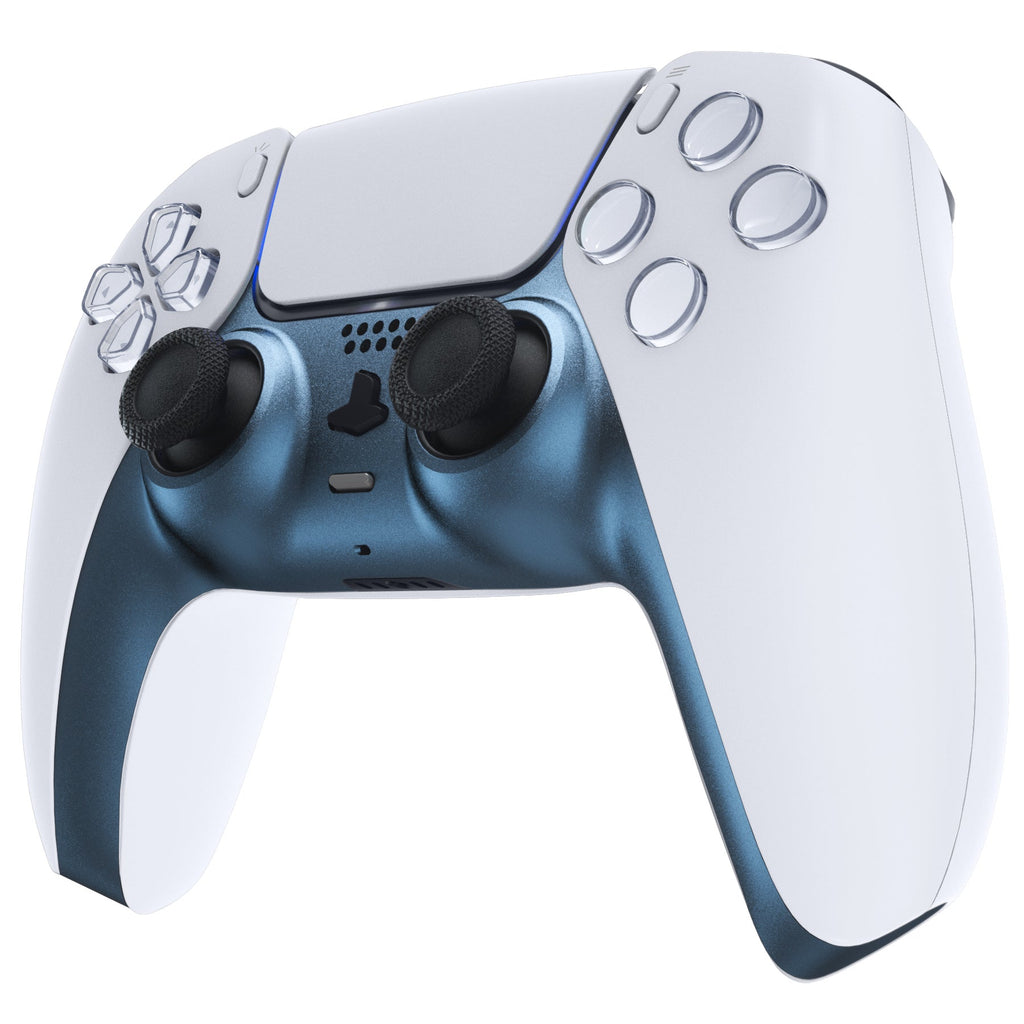 eXtremeRate Replacement Decorative Trim Shell with Accent Rings Compatible with PS5 Controller BDM-010/020/030/040/050 - Metallic Regal Blue eXtremeRate