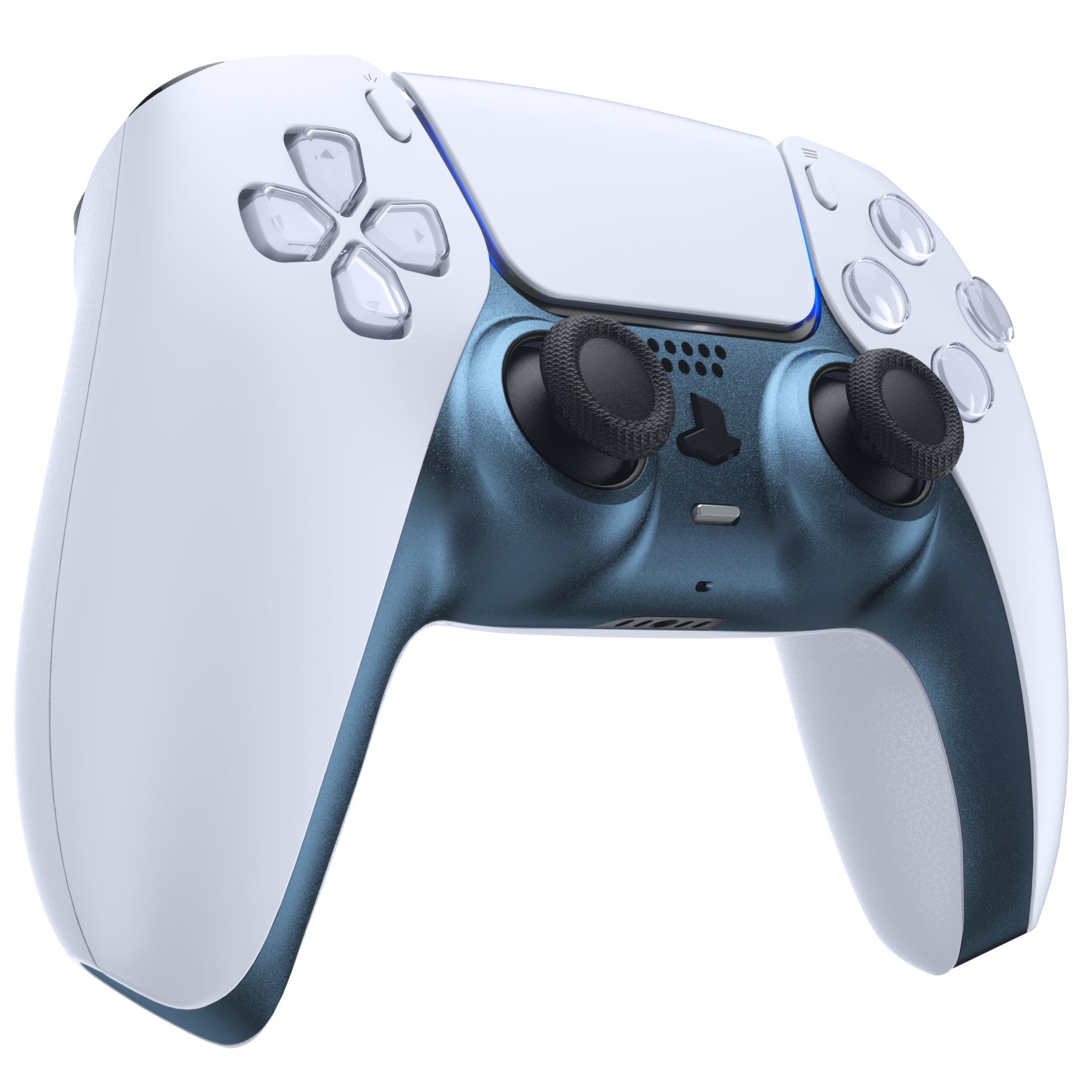 eXtremeRate Replacement Decorative Trim Shell with Accent Rings Compatible with PS5 Controller BDM-010/020/030/040/050 - Metallic Regal Blue eXtremeRate