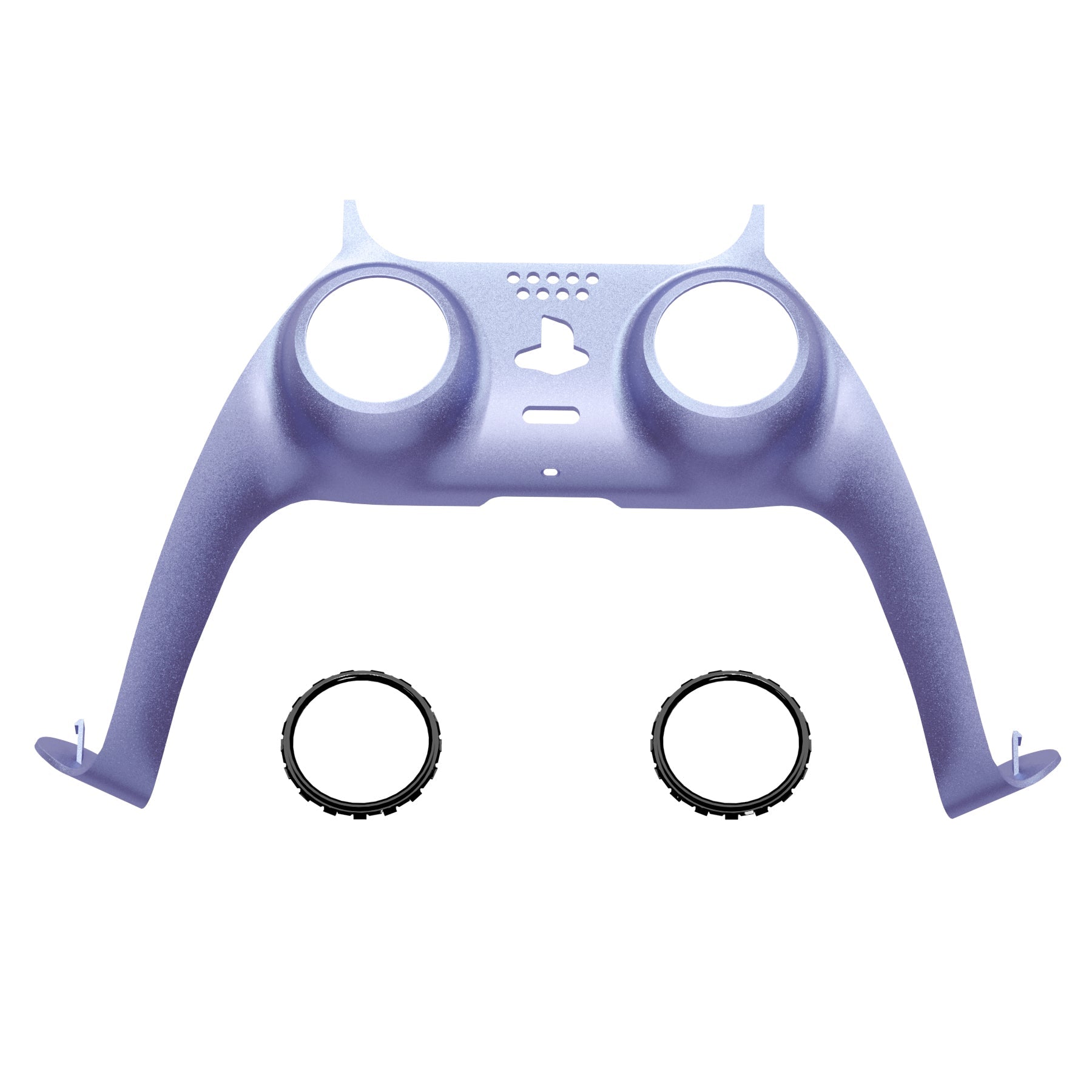 eXtremeRate Replacement Decorative Trim Shell with Accent Rings Compatible with PS5 Controller BDM-010/020/030/040/050 - Metallic Snowstorm Mauve eXtremeRate