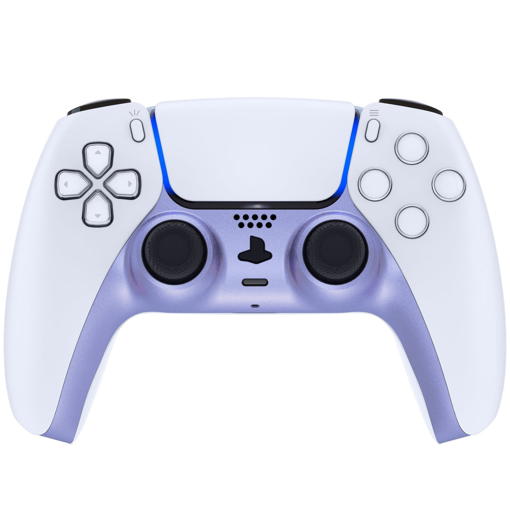 eXtremeRate Replacement Decorative Trim Shell with Accent Rings Compatible with PS5 Controller BDM-010/020/030/040/050 - Metallic Snowstorm Mauve eXtremeRate