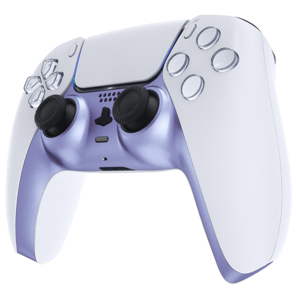 eXtremeRate Replacement Decorative Trim Shell with Accent Rings Compatible with PS5 Controller BDM-010/020/030/040/050 - Metallic Snowstorm Mauve eXtremeRate