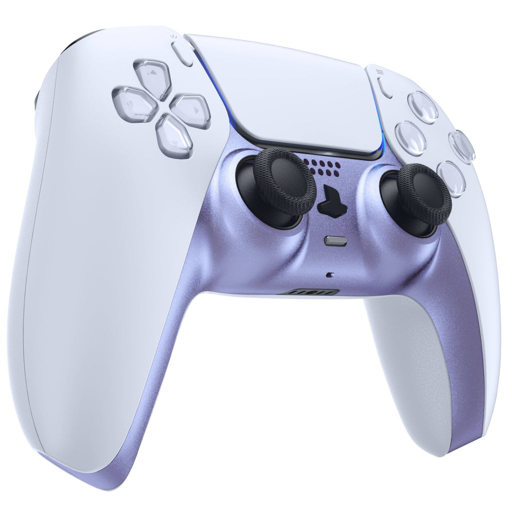 eXtremeRate Replacement Decorative Trim Shell with Accent Rings Compatible with PS5 Controller BDM-010/020/030/040/050 - Metallic Snowstorm Mauve eXtremeRate