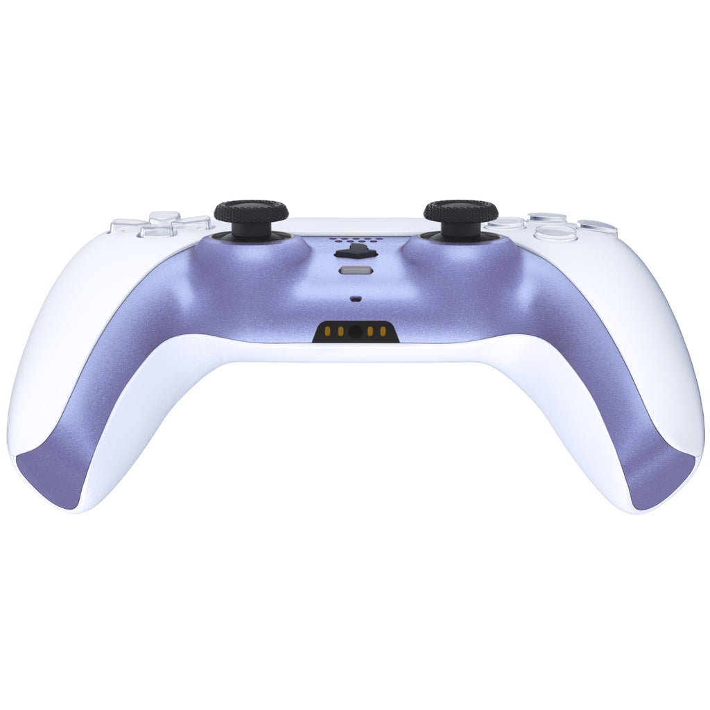 eXtremeRate Replacement Decorative Trim Shell with Accent Rings Compatible with PS5 Controller BDM-010/020/030/040/050 - Metallic Snowstorm Mauve eXtremeRate