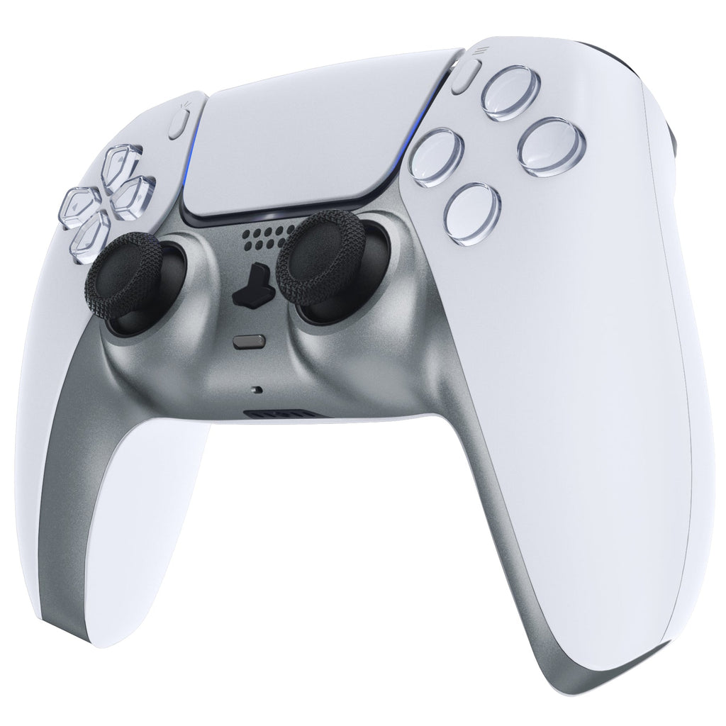 eXtremeRate Replacement Decorative Trim Shell with Accent Rings Compatible with PS5 Controller BDM-010/020/030/040/050 - Metallic Steel Gray eXtremeRate