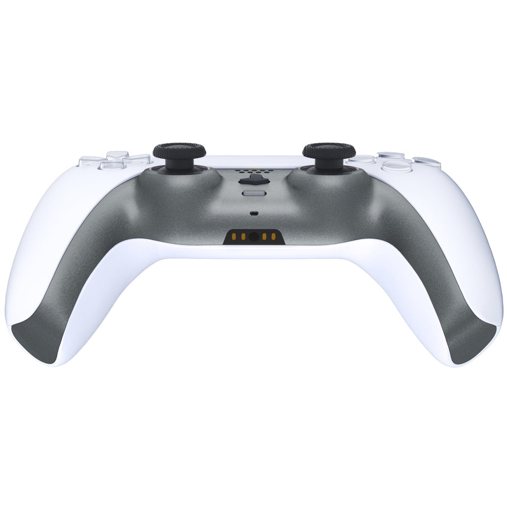 eXtremeRate Replacement Decorative Trim Shell with Accent Rings Compatible with PS5 Controller BDM-010/020/030/040/050 - Metallic Steel Gray eXtremeRate