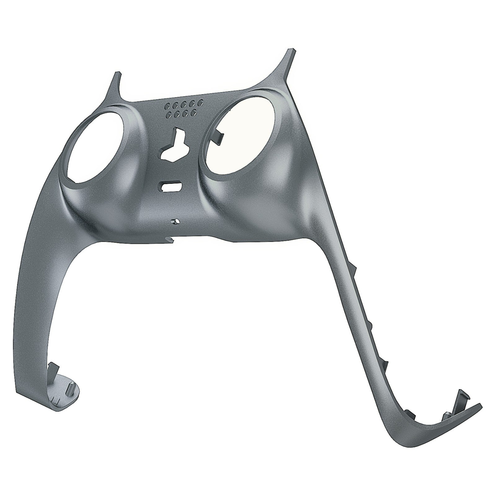 eXtremeRate Replacement Decorative Trim Shell with Accent Rings Compatible with PS5 Controller BDM-010/020/030/040/050 - Metallic Steel Gray eXtremeRate