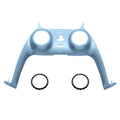 eXtremeRate Replacement Decorative Trim Shell with Accent Rings Compatible with PS5 Controller BDM-010/020/030/040/050 - Metallic Titanium Blue eXtremeRate