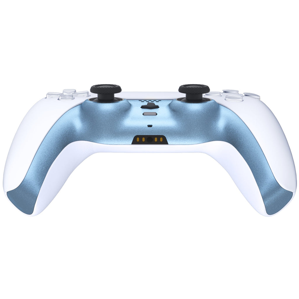 eXtremeRate Replacement Decorative Trim Shell with Accent Rings Compatible with PS5 Controller BDM-010/020/030/040/050 - Metallic Titanium Blue eXtremeRate