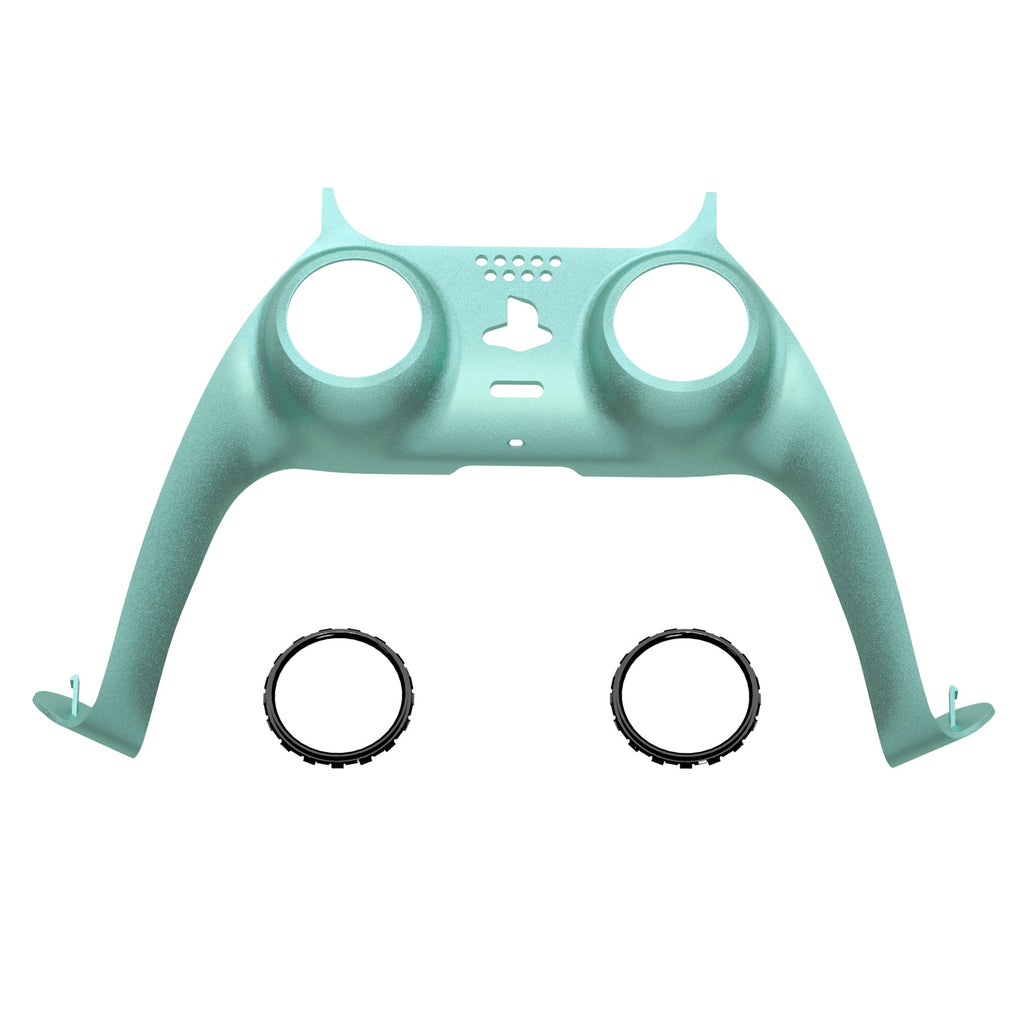 eXtremeRate Replacement Decorative Trim Shell with Accent Rings Compatible with PS5 Controller BDM-010/020/030/040/050 - Metallic Vista Green eXtremeRate