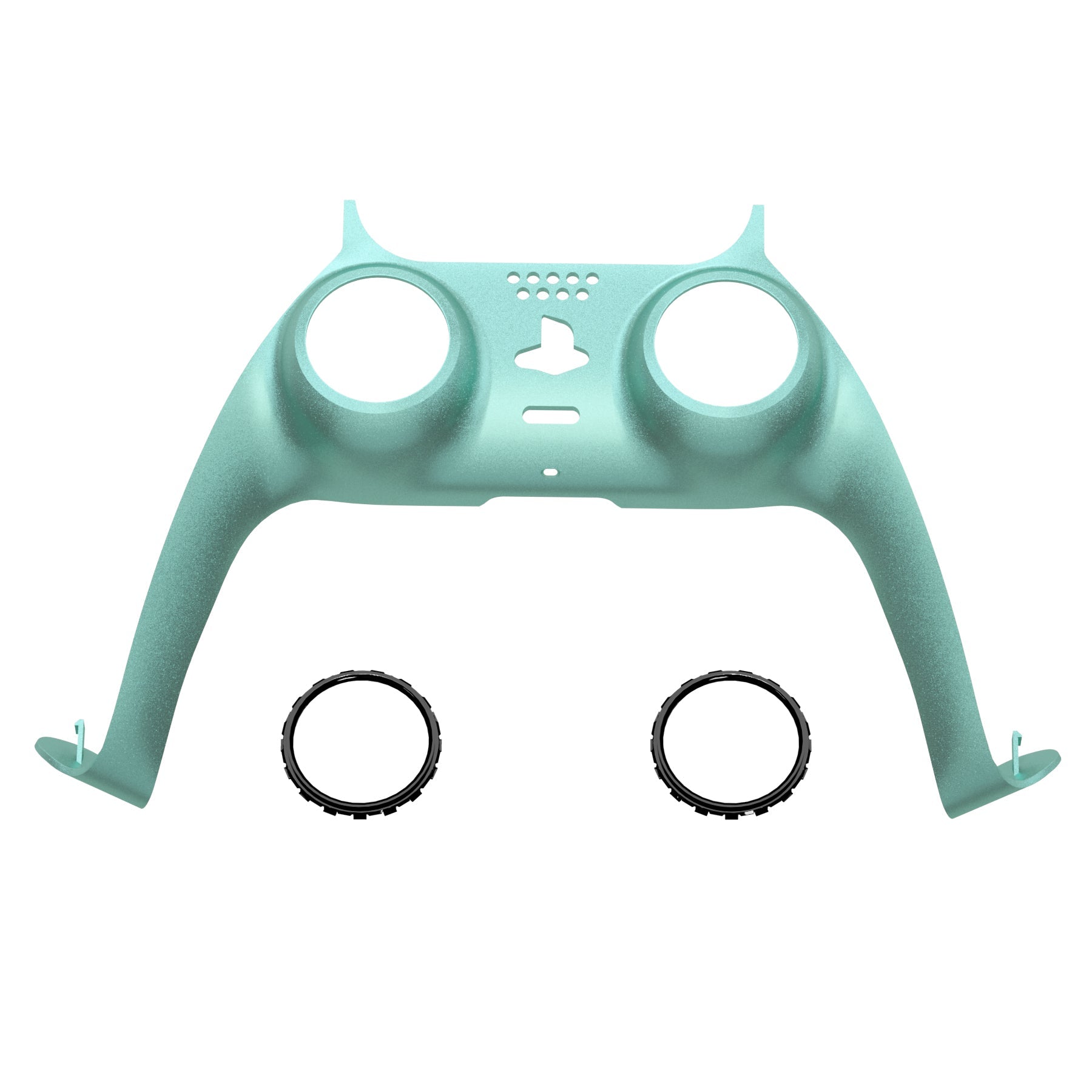 eXtremeRate Replacement Decorative Trim Shell with Accent Rings Compatible with PS5 Controller BDM-010/020/030/040/050 - Metallic Vista Green eXtremeRate
