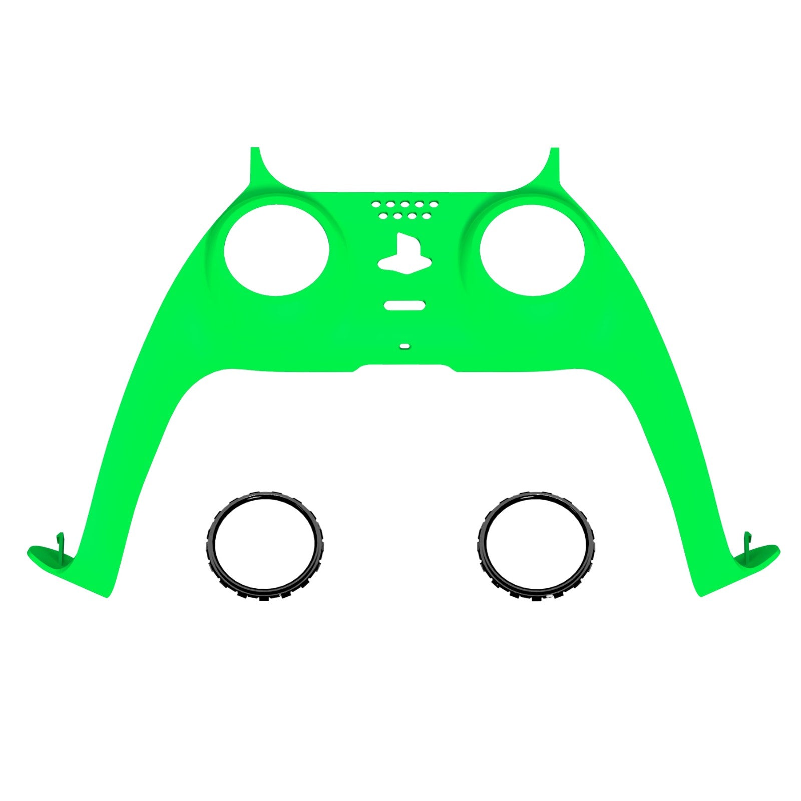 eXtremeRate Replacement Decorative Trim Shell with Accent Rings Compatible with PS5 Controller BDM-010/020/030/040/050 - Neon Green eXtremeRate