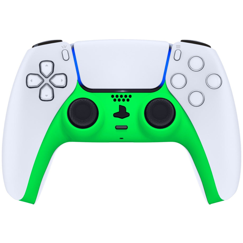eXtremeRate Replacement Decorative Trim Shell with Accent Rings Compatible with PS5 Controller BDM-010/020/030/040/050 - Neon Green eXtremeRate