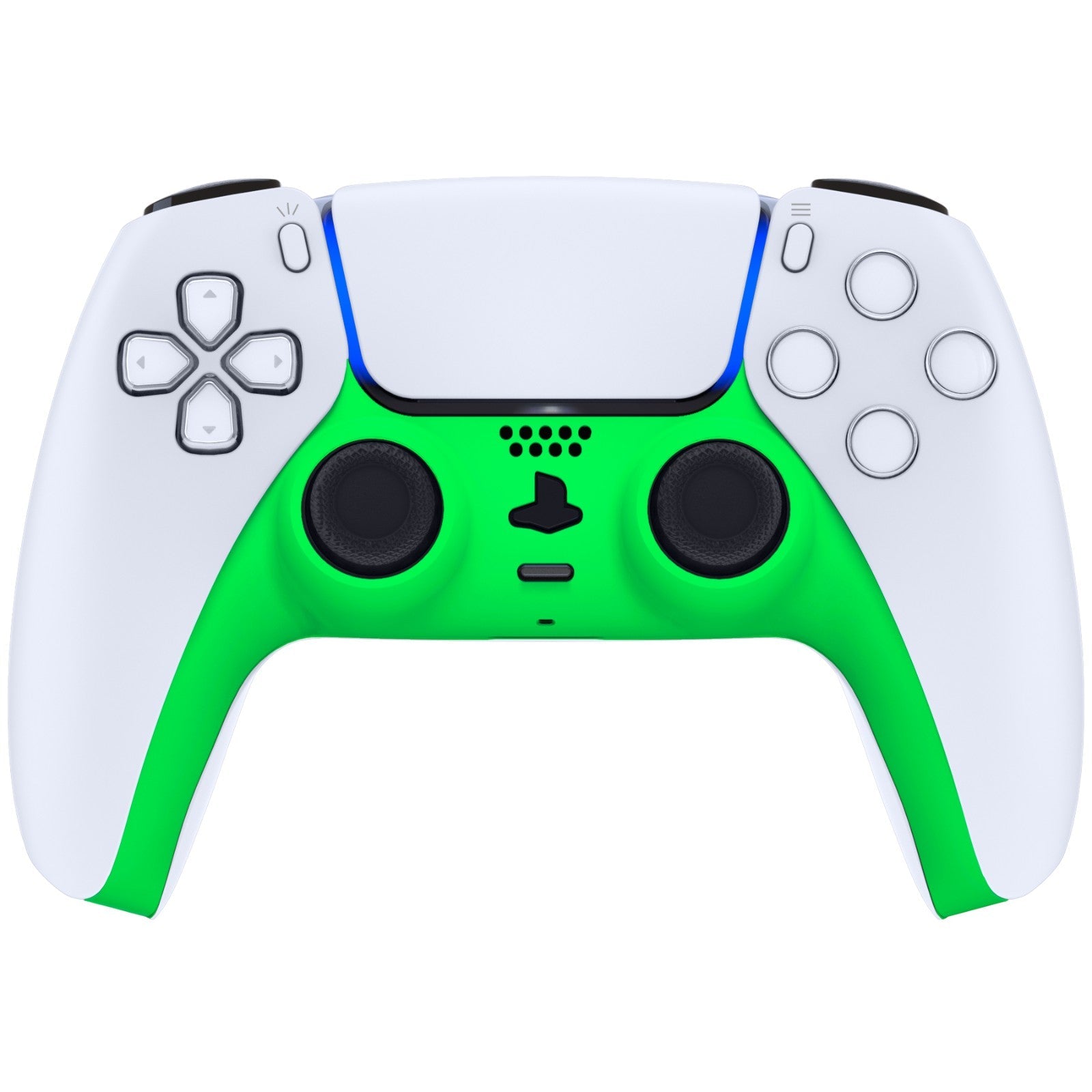 eXtremeRate Replacement Decorative Trim Shell with Accent Rings Compatible with PS5 Controller BDM-010/020/030/040/050 - Neon Green eXtremeRate