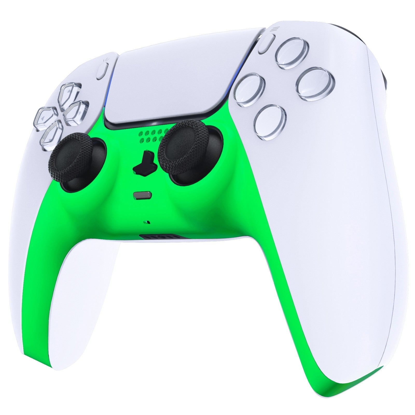 eXtremeRate Replacement Decorative Trim Shell with Accent Rings Compatible with PS5 Controller BDM-010/020/030/040/050 - Neon Green eXtremeRate