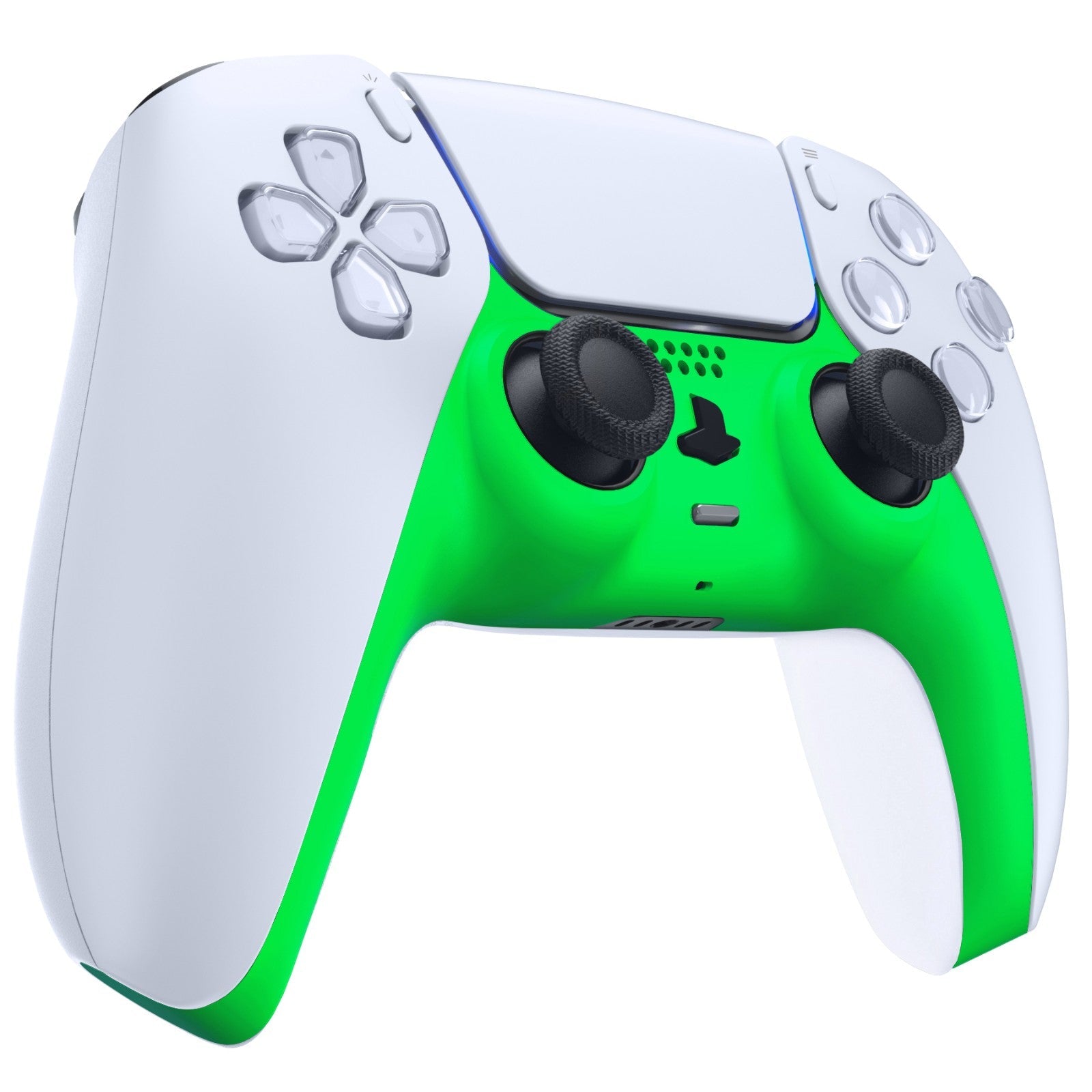 eXtremeRate Replacement Decorative Trim Shell with Accent Rings Compatible with PS5 Controller BDM-010/020/030/040/050 - Neon Green eXtremeRate