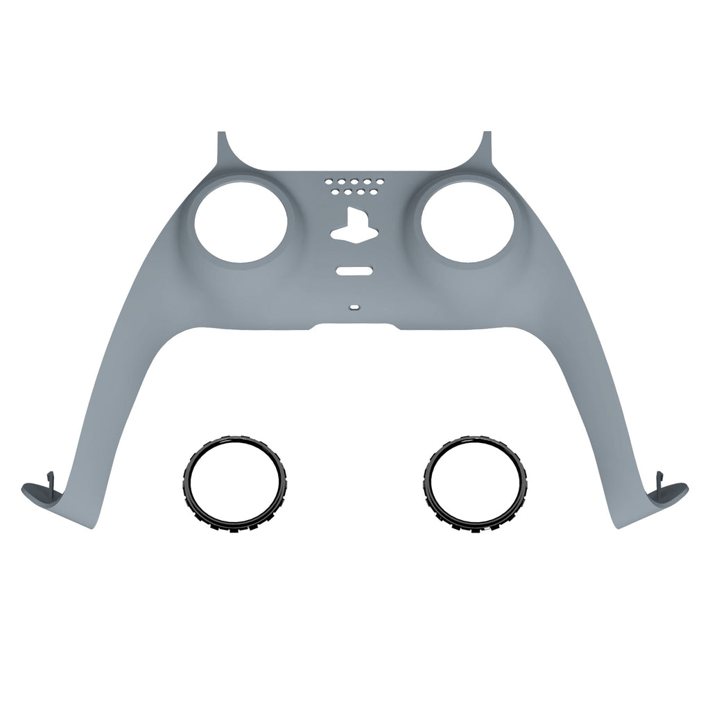 eXtremeRate Replacement Decorative Trim Shell with Accent Rings Compatible with PS5 Controller BDM-010/020/030/040/050 - New Hope Gray eXtremeRate
