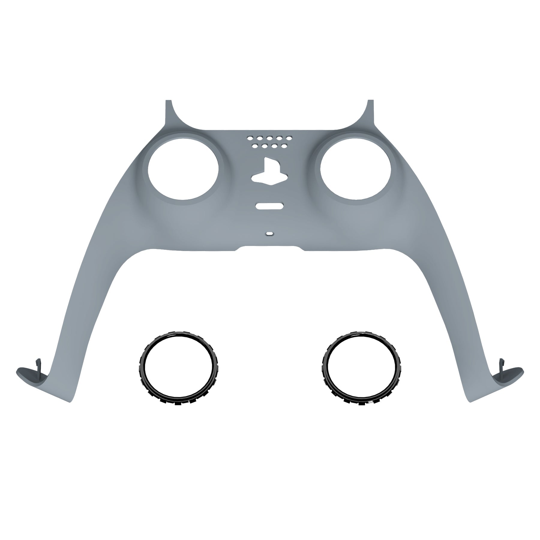 eXtremeRate Replacement Decorative Trim Shell with Accent Rings Compatible with PS5 Controller BDM-010/020/030/040/050 - New Hope Gray eXtremeRate