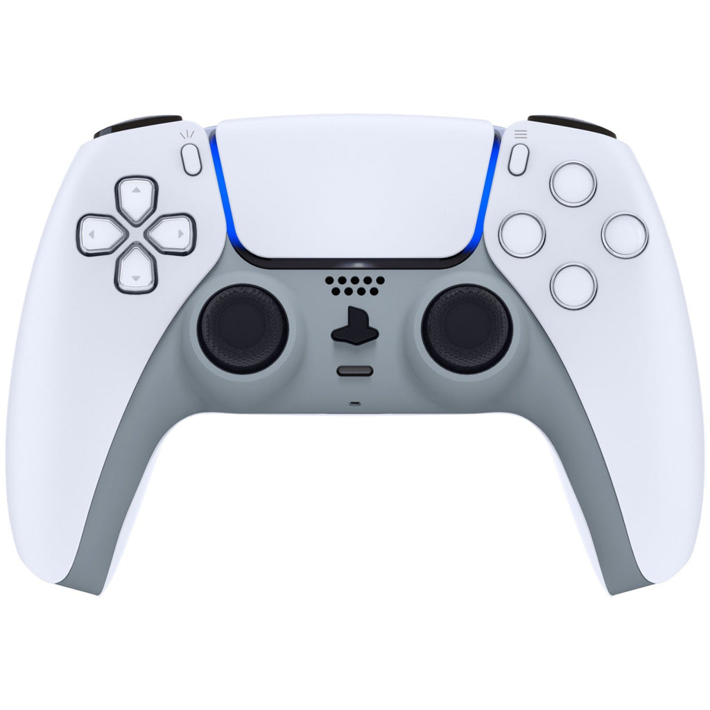 eXtremeRate Replacement Decorative Trim Shell with Accent Rings Compatible with PS5 Controller BDM-010/020/030/040/050 - New Hope Gray eXtremeRate