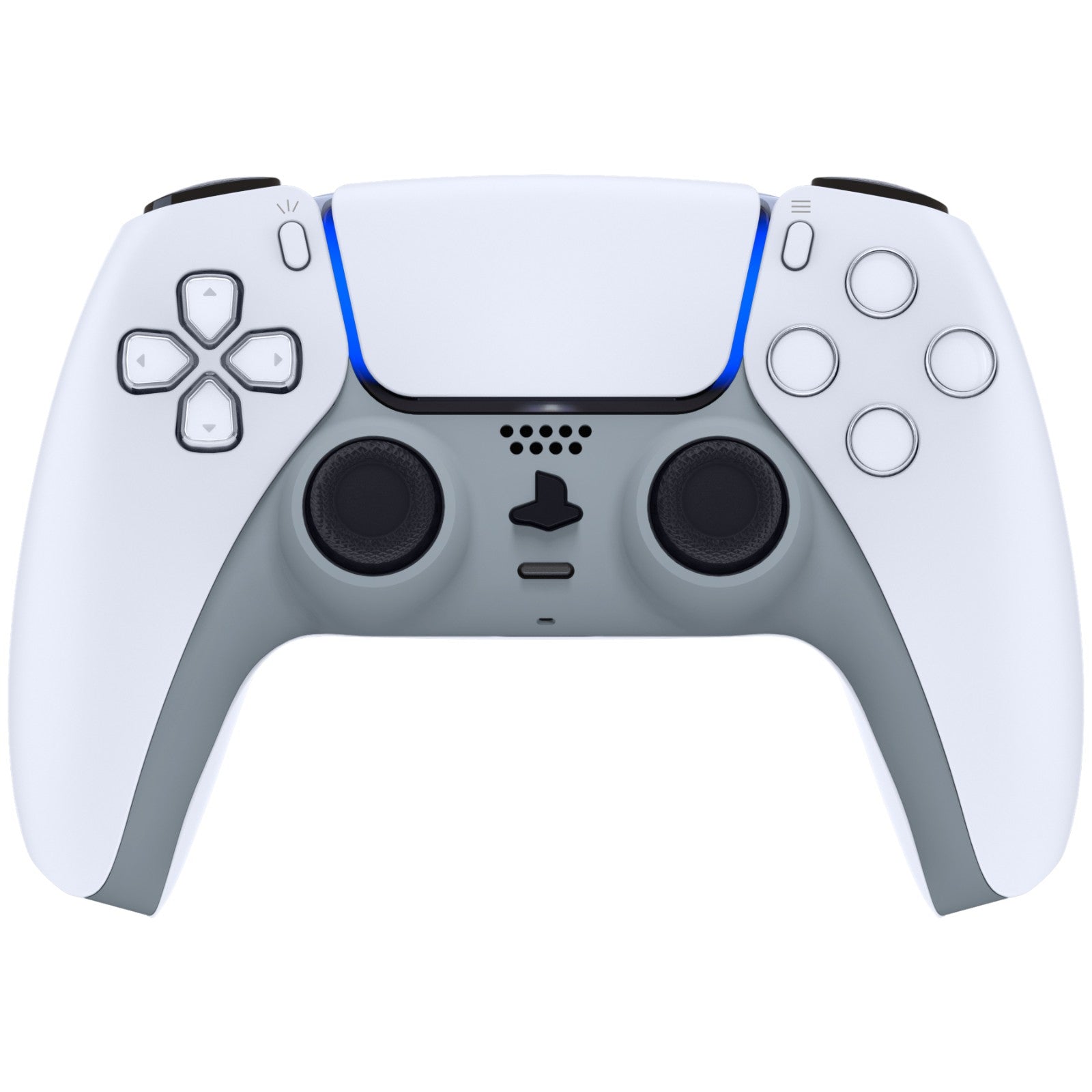 eXtremeRate Replacement Decorative Trim Shell with Accent Rings Compatible with PS5 Controller BDM-010/020/030/040/050 - New Hope Gray eXtremeRate