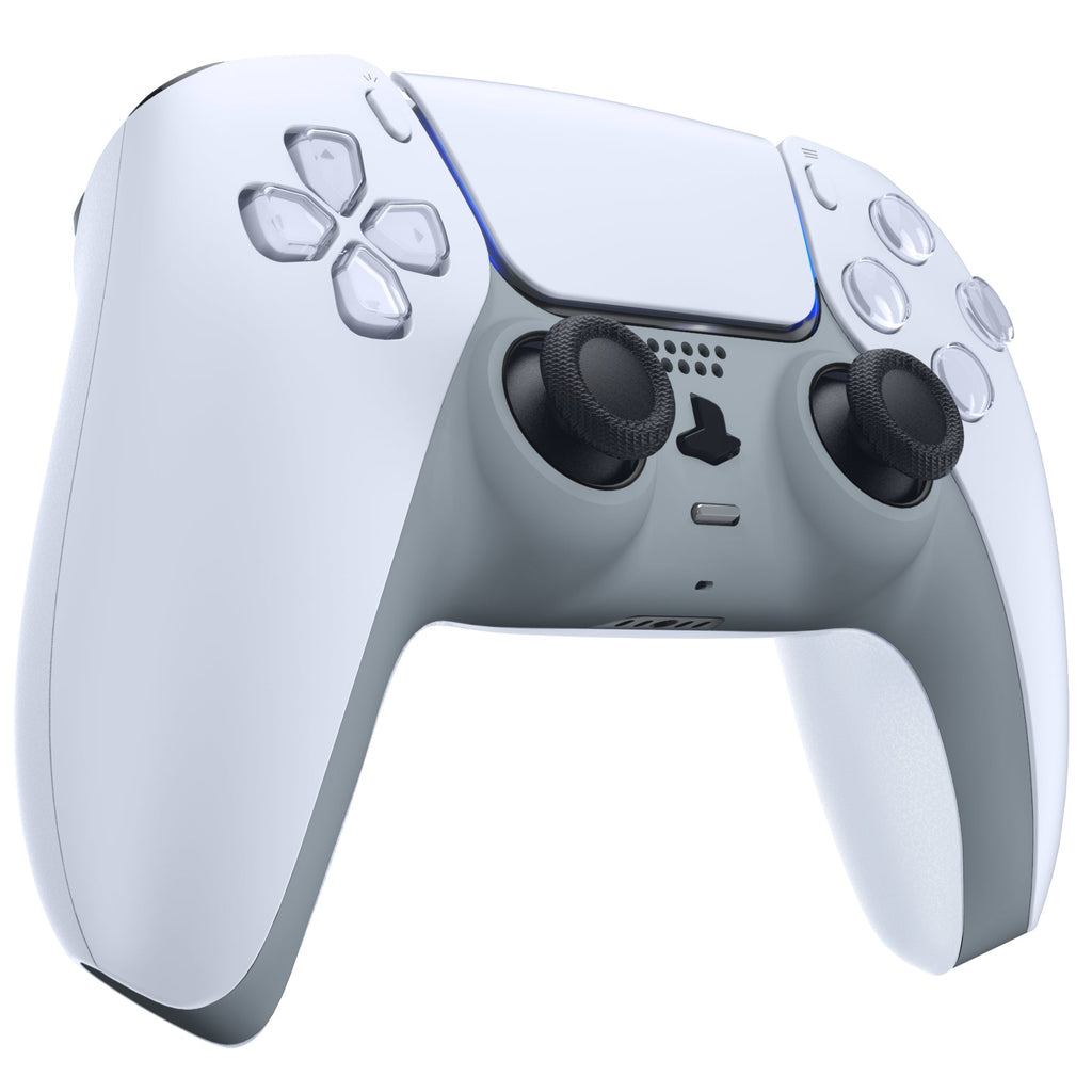 eXtremeRate Replacement Decorative Trim Shell with Accent Rings Compatible with PS5 Controller BDM-010/020/030/040/050 - New Hope Gray eXtremeRate