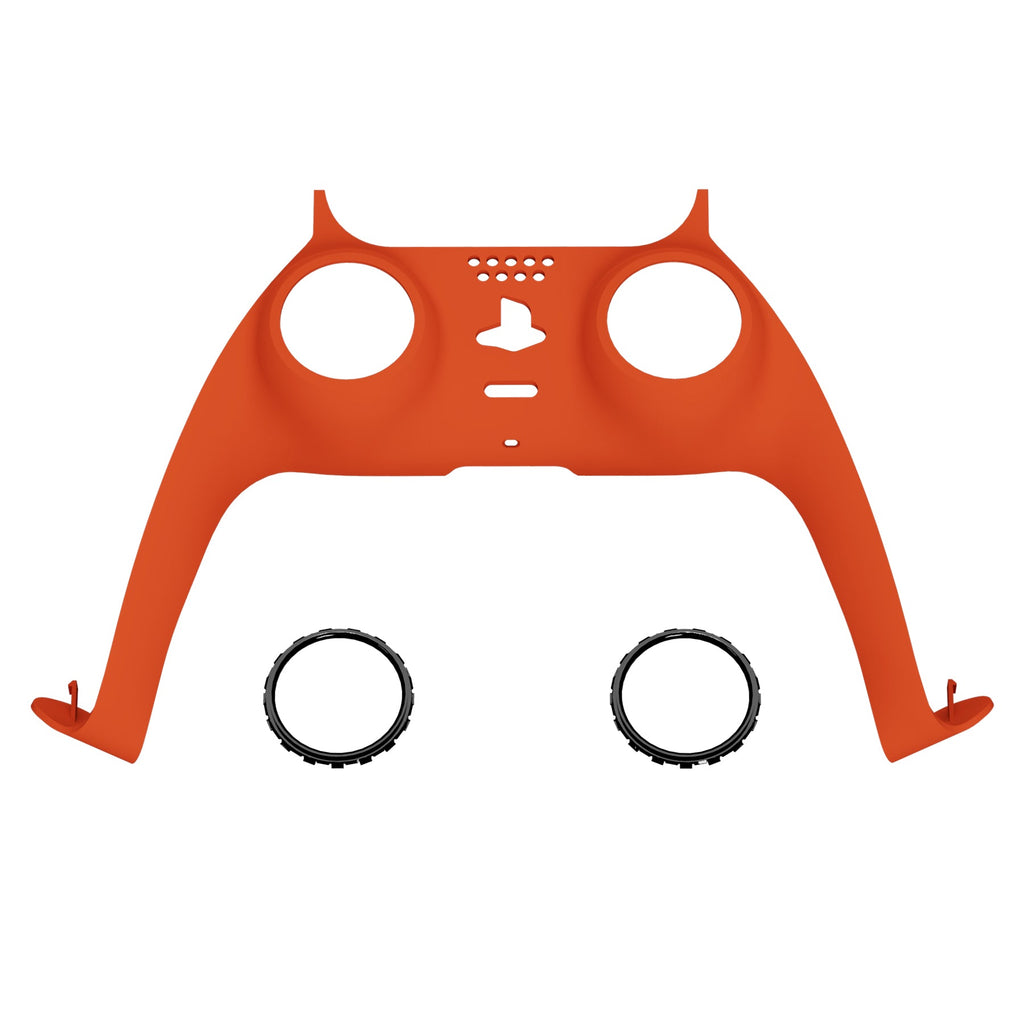eXtremeRate Replacement Decorative Trim Shell with Accent Rings Compatible with PS5 Controller BDM-010/020/030/040/050 - Orange eXtremeRate