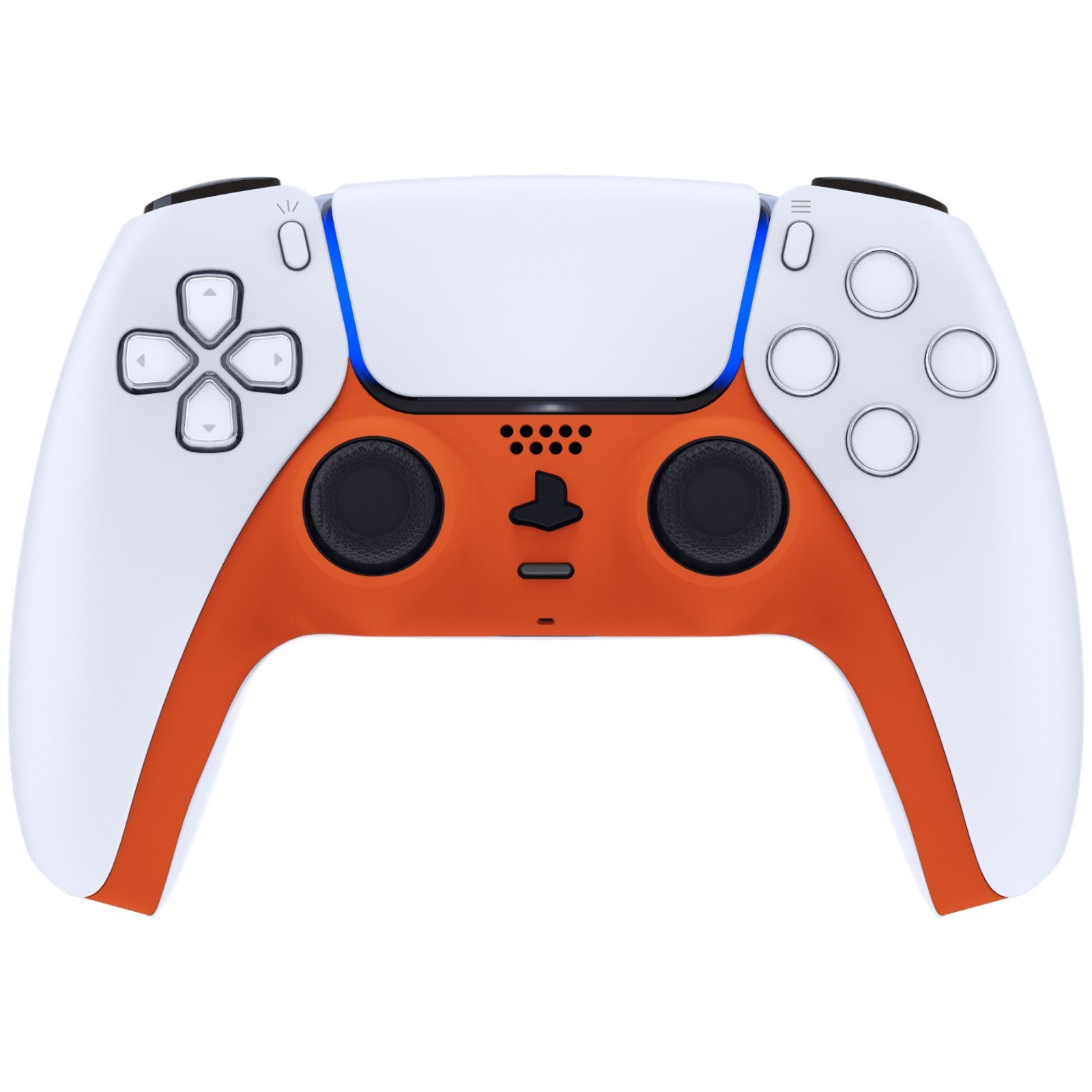 eXtremeRate Replacement Decorative Trim Shell with Accent Rings Compatible with PS5 Controller BDM-010/020/030/040/050 - Orange eXtremeRate