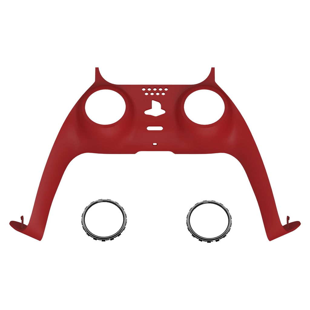 eXtremeRate Replacement Decorative Trim Shell with Accent Rings Compatible with PS5 Controller BDM-010/020/030/040/050 - Passion Red eXtremeRate
