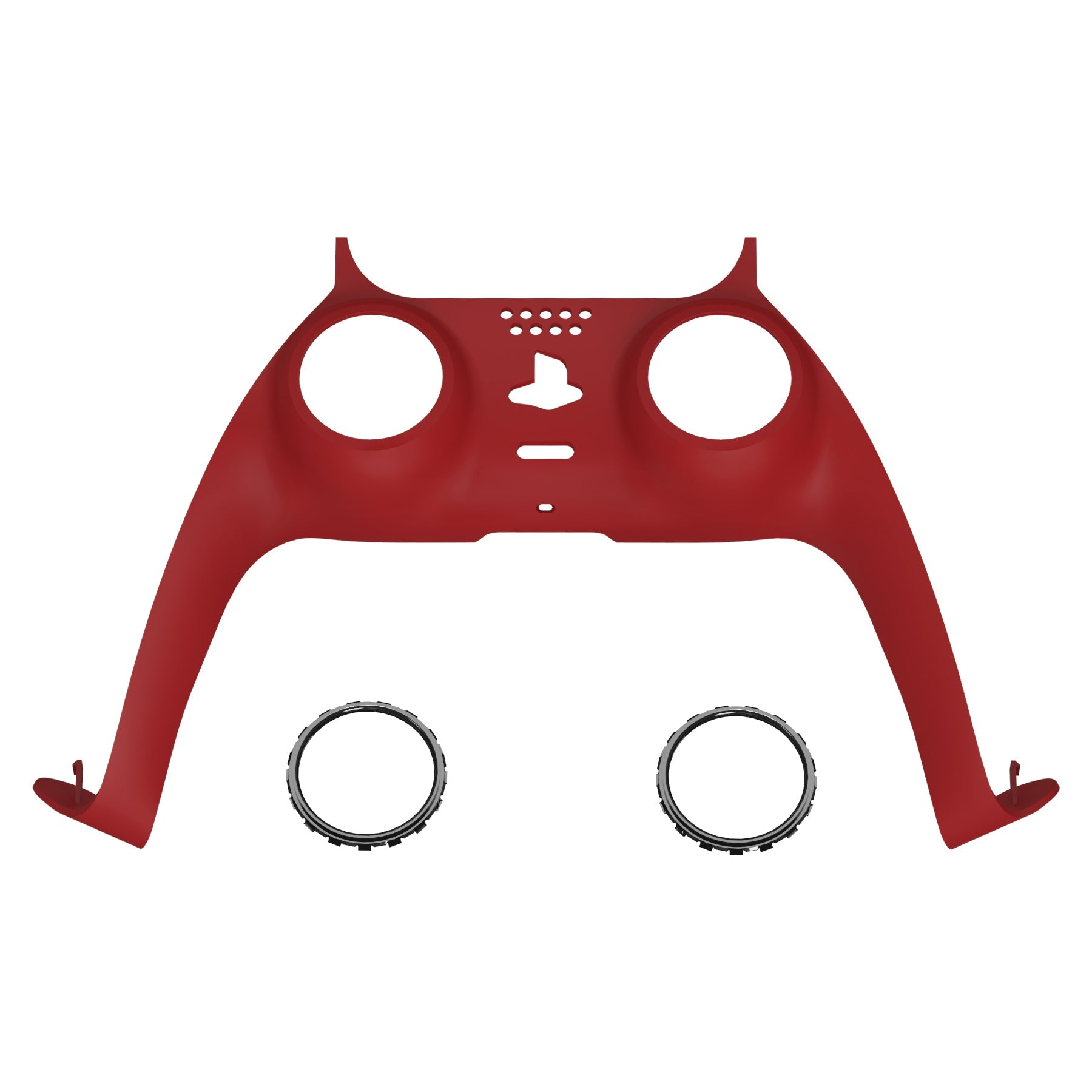 eXtremeRate Replacement Decorative Trim Shell with Accent Rings Compatible with PS5 Controller BDM-010/020/030/040/050 - Passion Red eXtremeRate