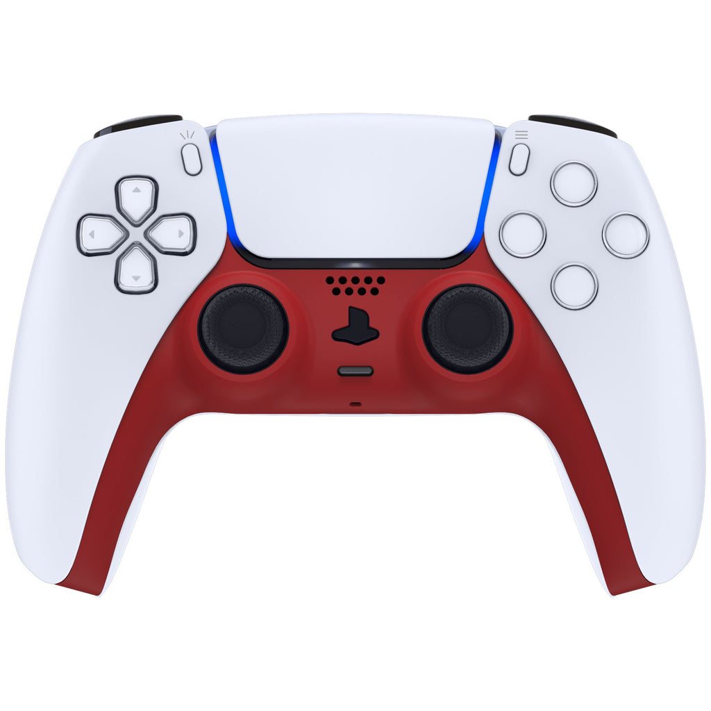eXtremeRate Replacement Decorative Trim Shell with Accent Rings Compatible with PS5 Controller BDM-010/020/030/040/050 - Passion Red eXtremeRate