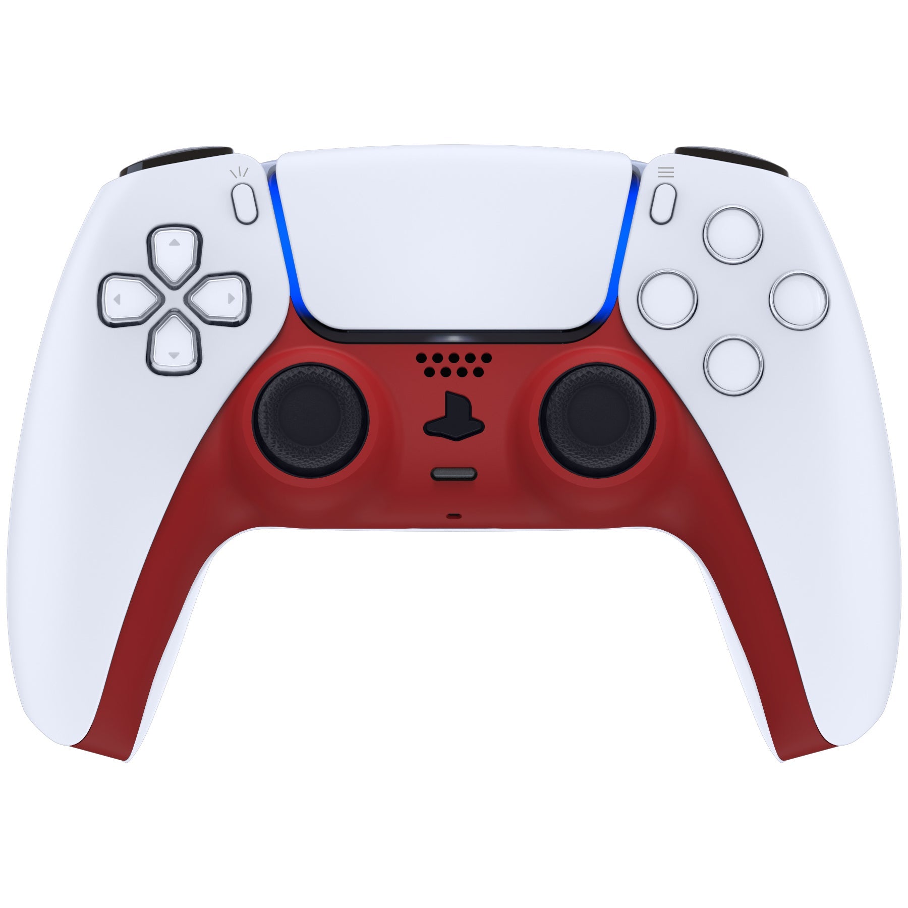 eXtremeRate Replacement Decorative Trim Shell with Accent Rings Compatible with PS5 Controller BDM-010/020/030/040/050 - Passion Red eXtremeRate