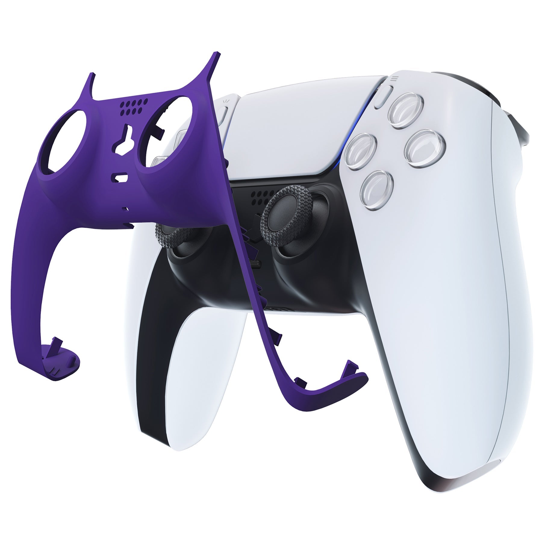 eXtremeRate Replacement Decorative Trim Shell with Accent Rings Compatible with PS5 Controller BDM-010/020/030/040/050 - Purple eXtremeRate