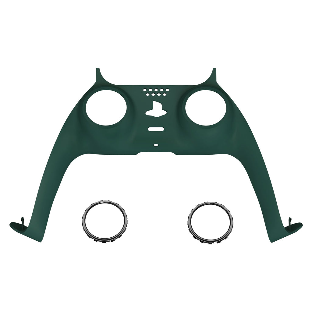 eXtremeRate Replacement Decorative Trim Shell with Accent Rings Compatible with PS5 Controller BDM-010/020/030/040/050 - Racing Green eXtremeRate