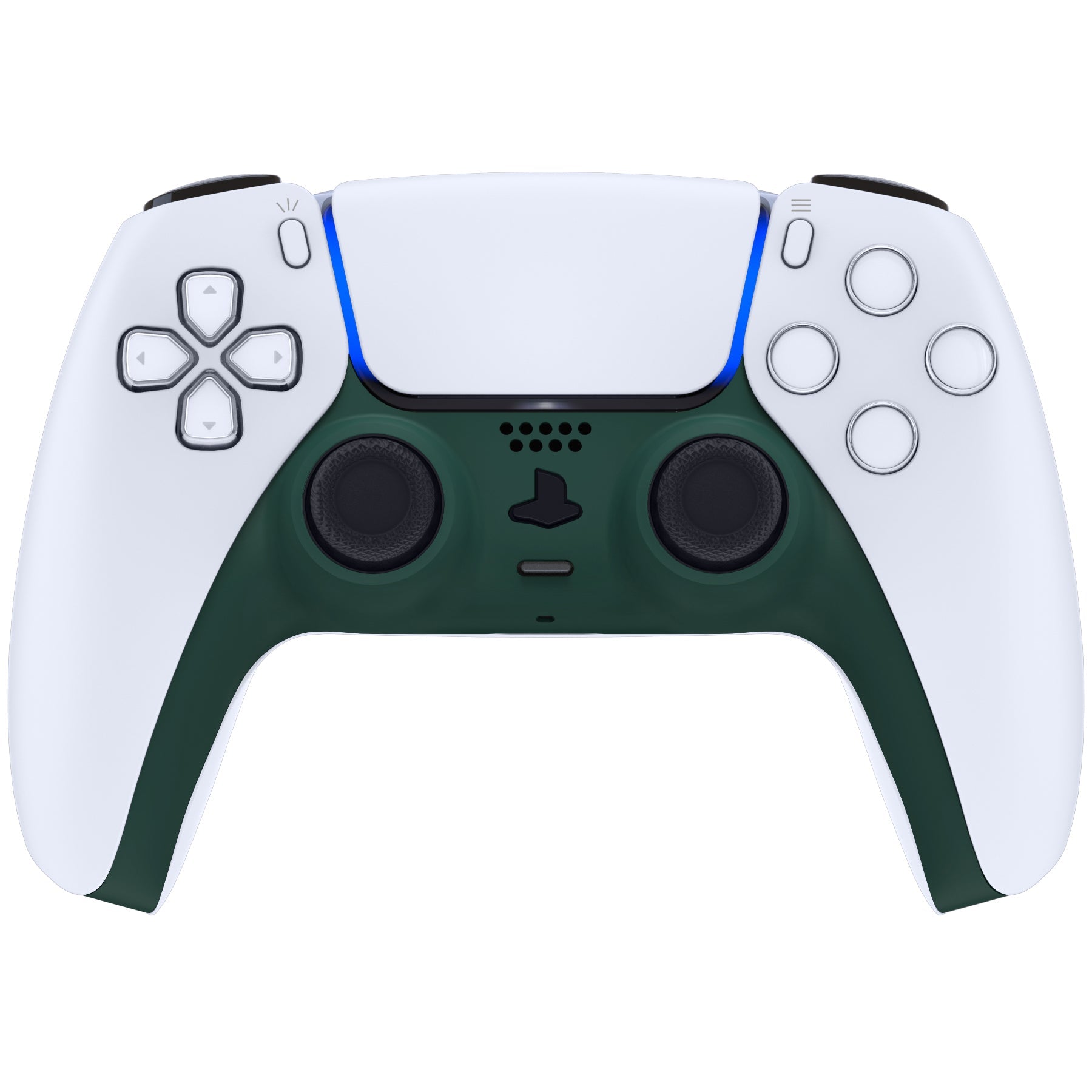 eXtremeRate Replacement Decorative Trim Shell with Accent Rings Compatible with PS5 Controller BDM-010/020/030/040/050 - Racing Green eXtremeRate