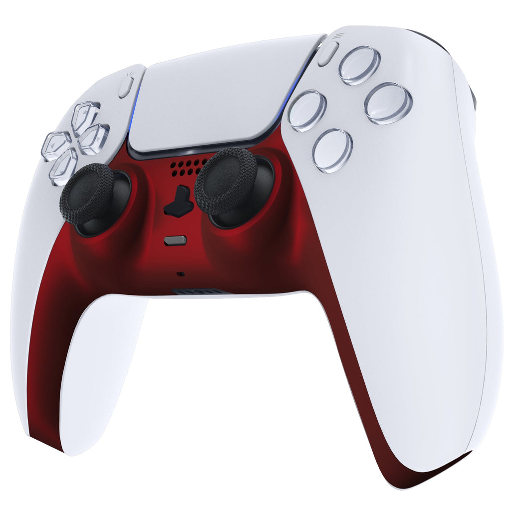 eXtremeRate Replacement Decorative Trim Shell with Accent Rings Compatible with PS5 Controller BDM-010/020/030/040/050 - Scarlet Red eXtremeRate