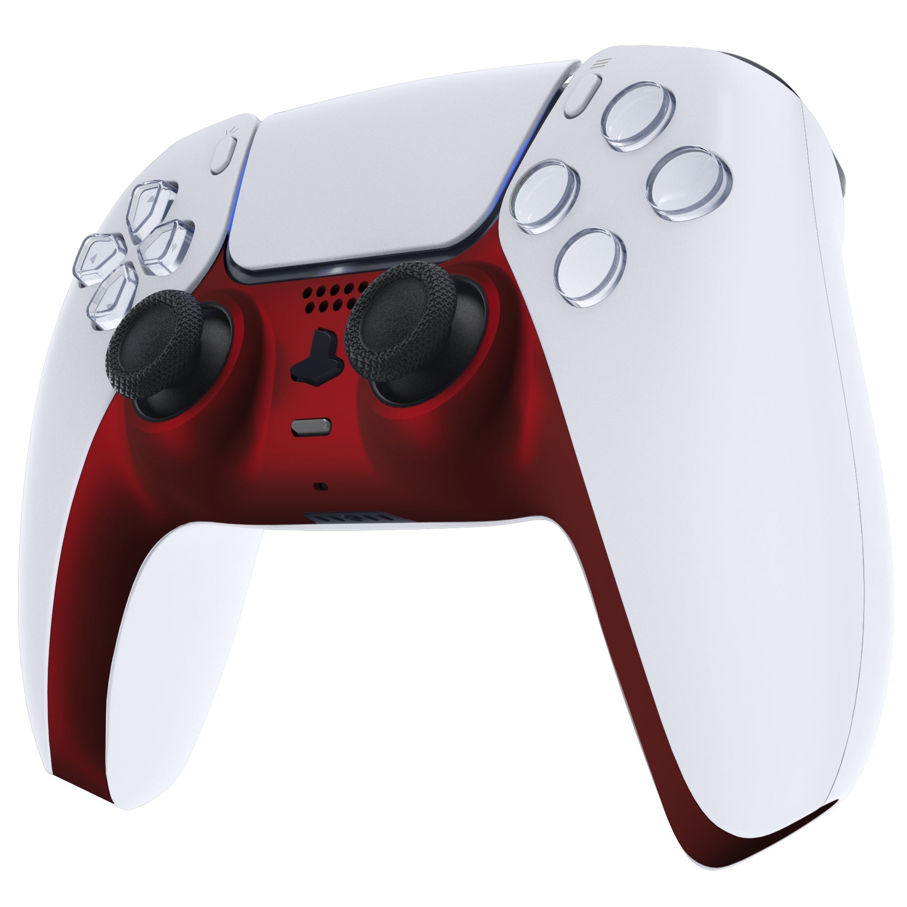 eXtremeRate Replacement Decorative Trim Shell with Accent Rings Compatible with PS5 Controller BDM-010/020/030/040/050 - Scarlet Red eXtremeRate