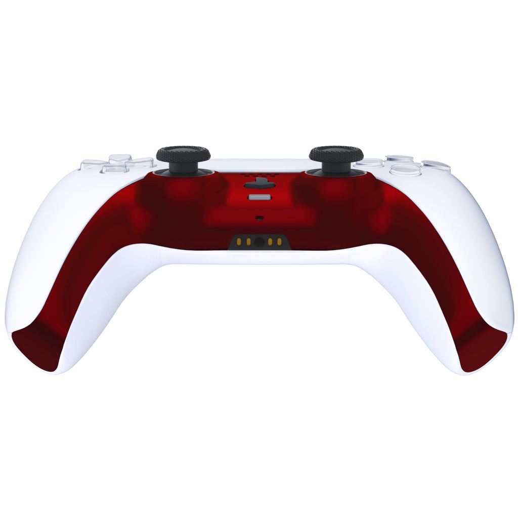 eXtremeRate Replacement Decorative Trim Shell with Accent Rings Compatible with PS5 Controller BDM-010/020/030/040/050 - Scarlet Red eXtremeRate