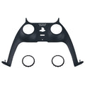 eXtremeRate Replacement Decorative Trim Shell with Accent Rings Compatible with PS5 Controller BDM-010/020/030/040/050 - Solid Black eXtremeRate
