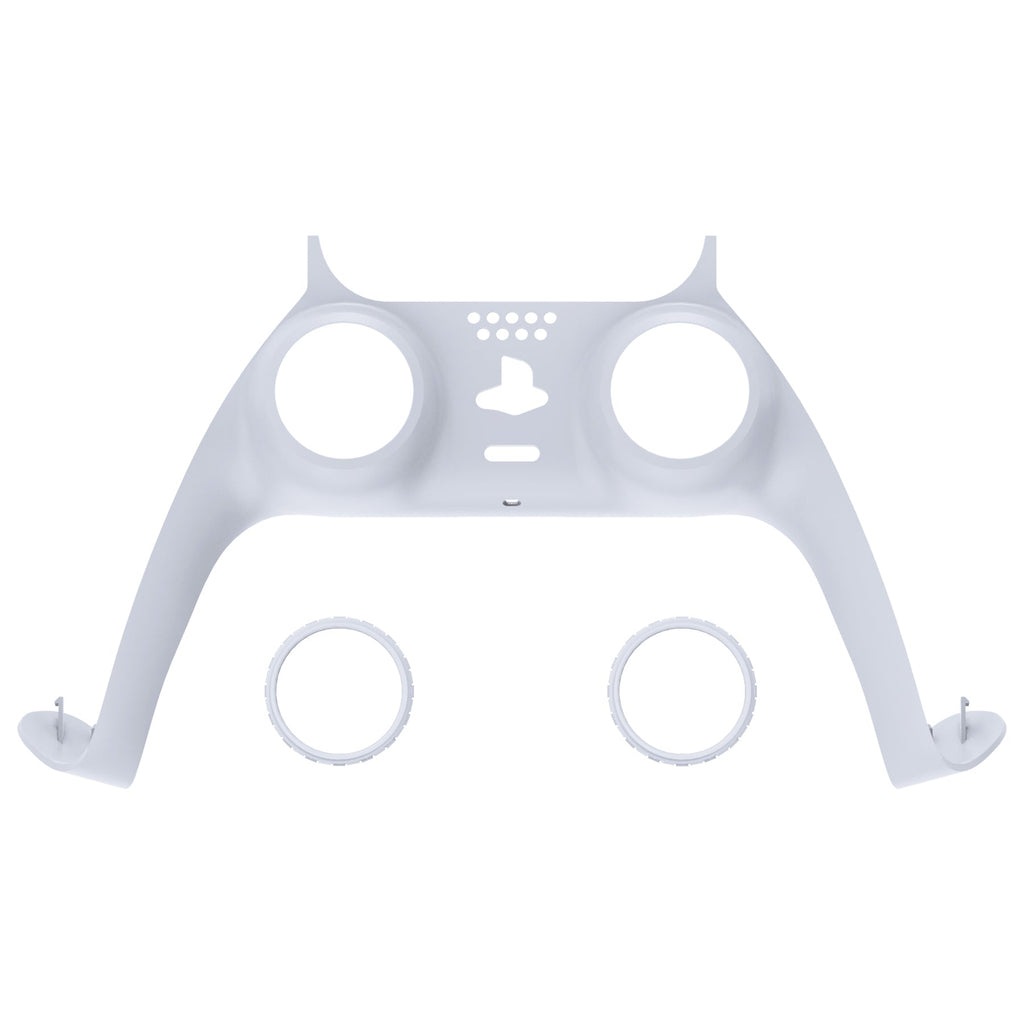 eXtremeRate Replacement Decorative Trim Shell with Accent Rings Compatible with PS5 Controller BDM-010/020/030/040/050 - Solid White eXtremeRate